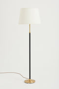 8167- Mid-Century Brass and Black Floor Lamp