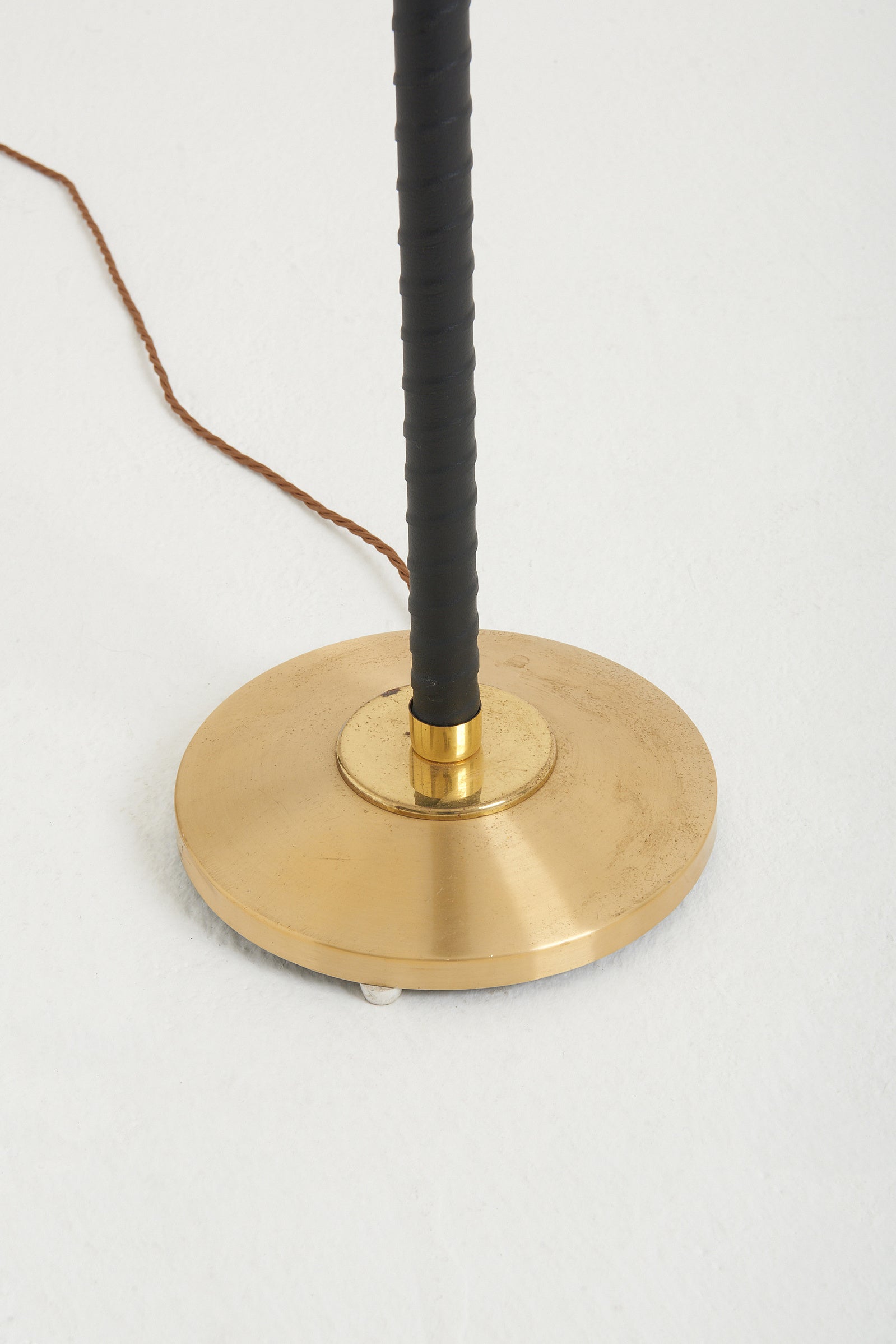 Mid-Century Brass and Black Floor Lamp