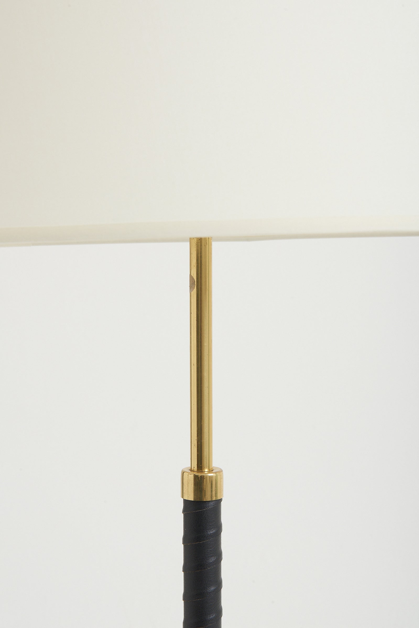 Mid-Century Brass and Black Floor Lamp