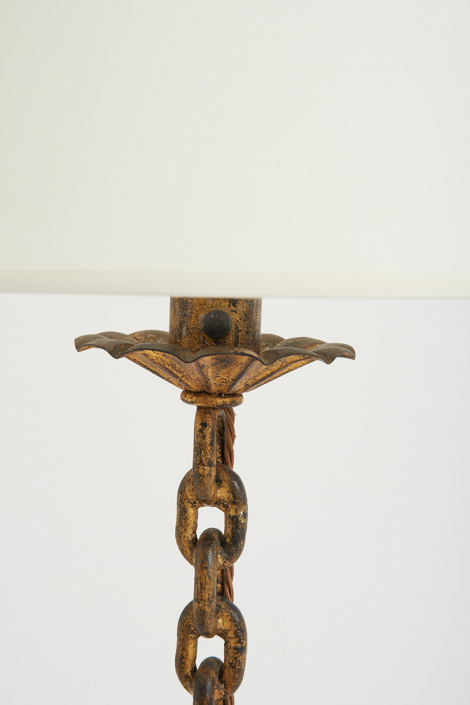 Mid-Century Gilt Chain Floor Lamp