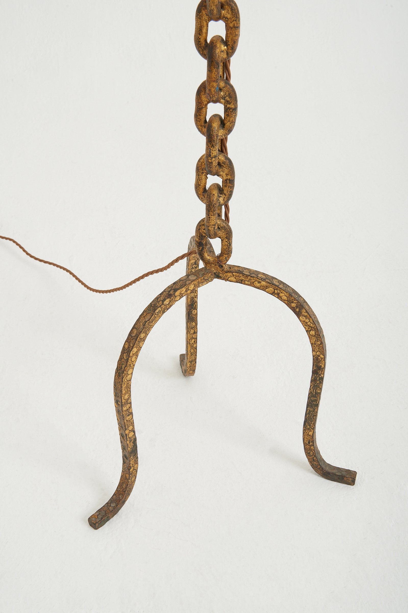 Mid-Century Gilt Chain Floor Lamp