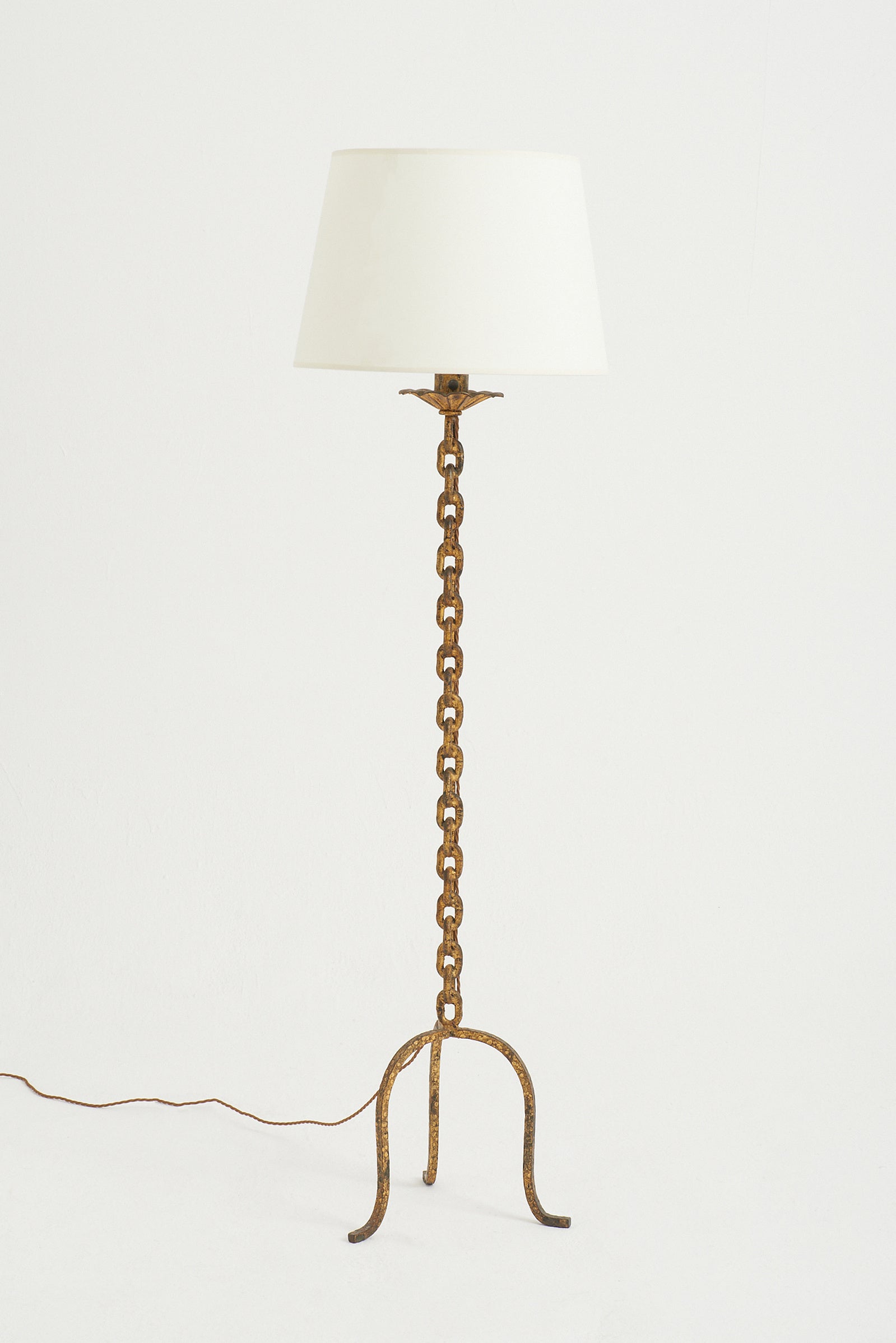 8185- Mid-Century Gilt Chain Floor Lamp