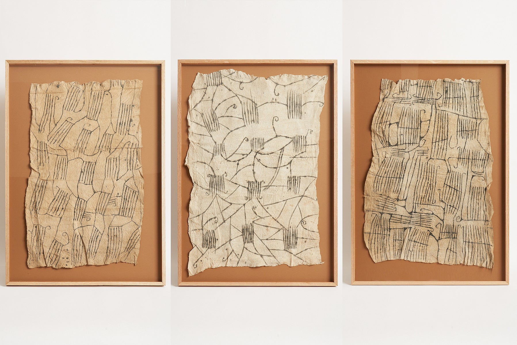 8195- Group of Three Mbuti Textiles