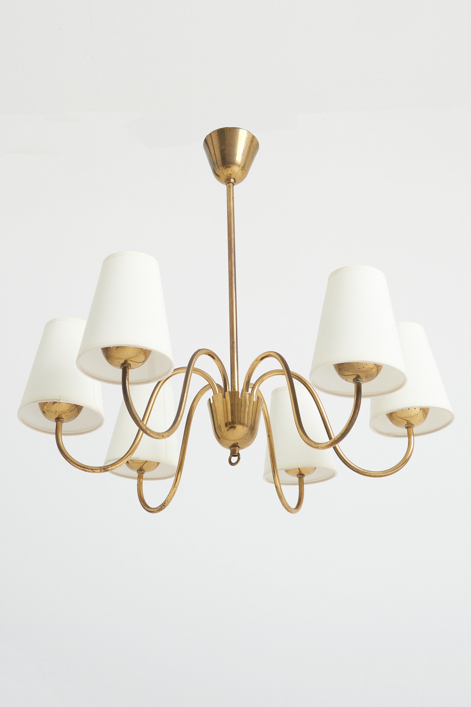 8197- Mid-Century Brass Ceiling Light