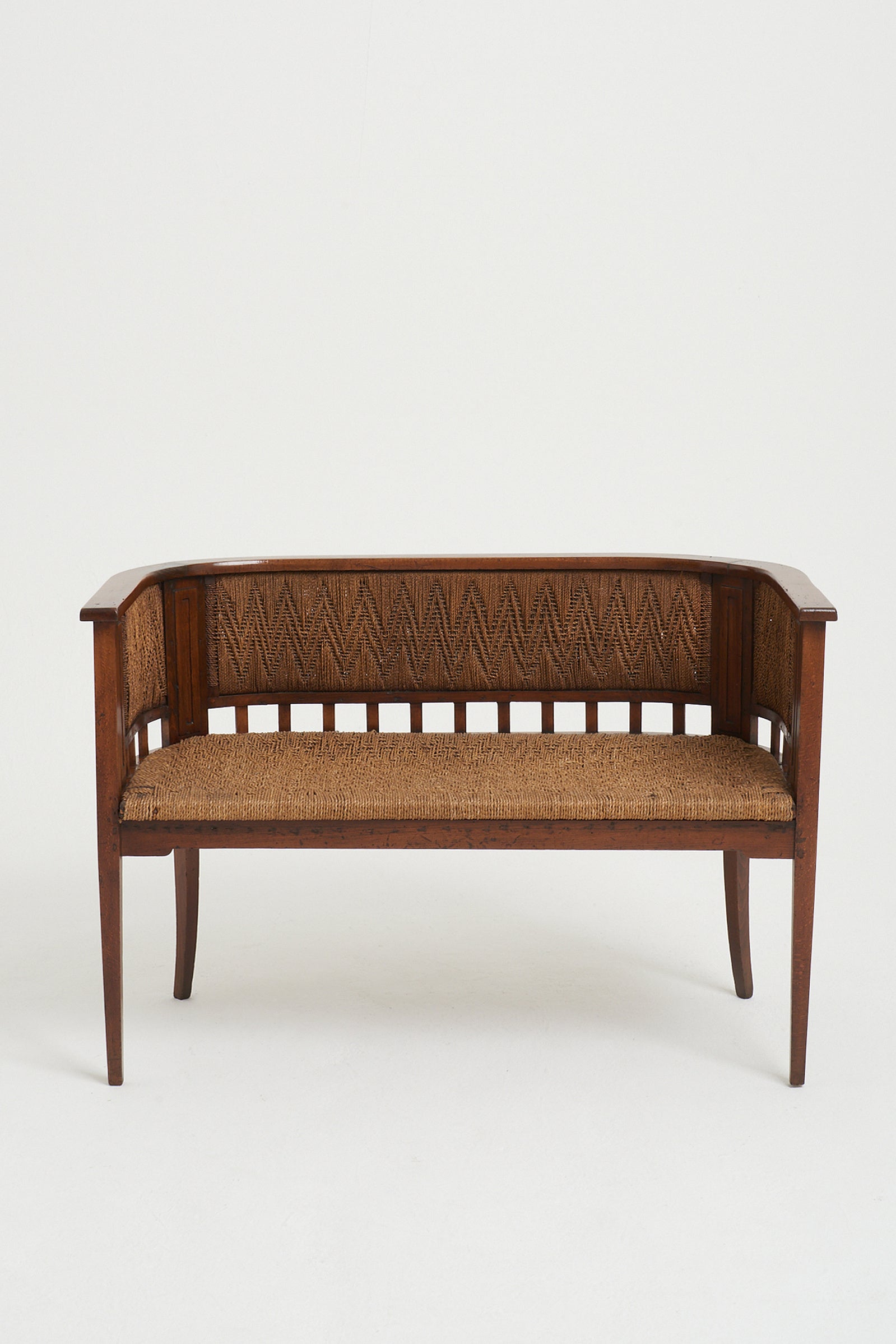 Jugendstil Beech and Rope Settee