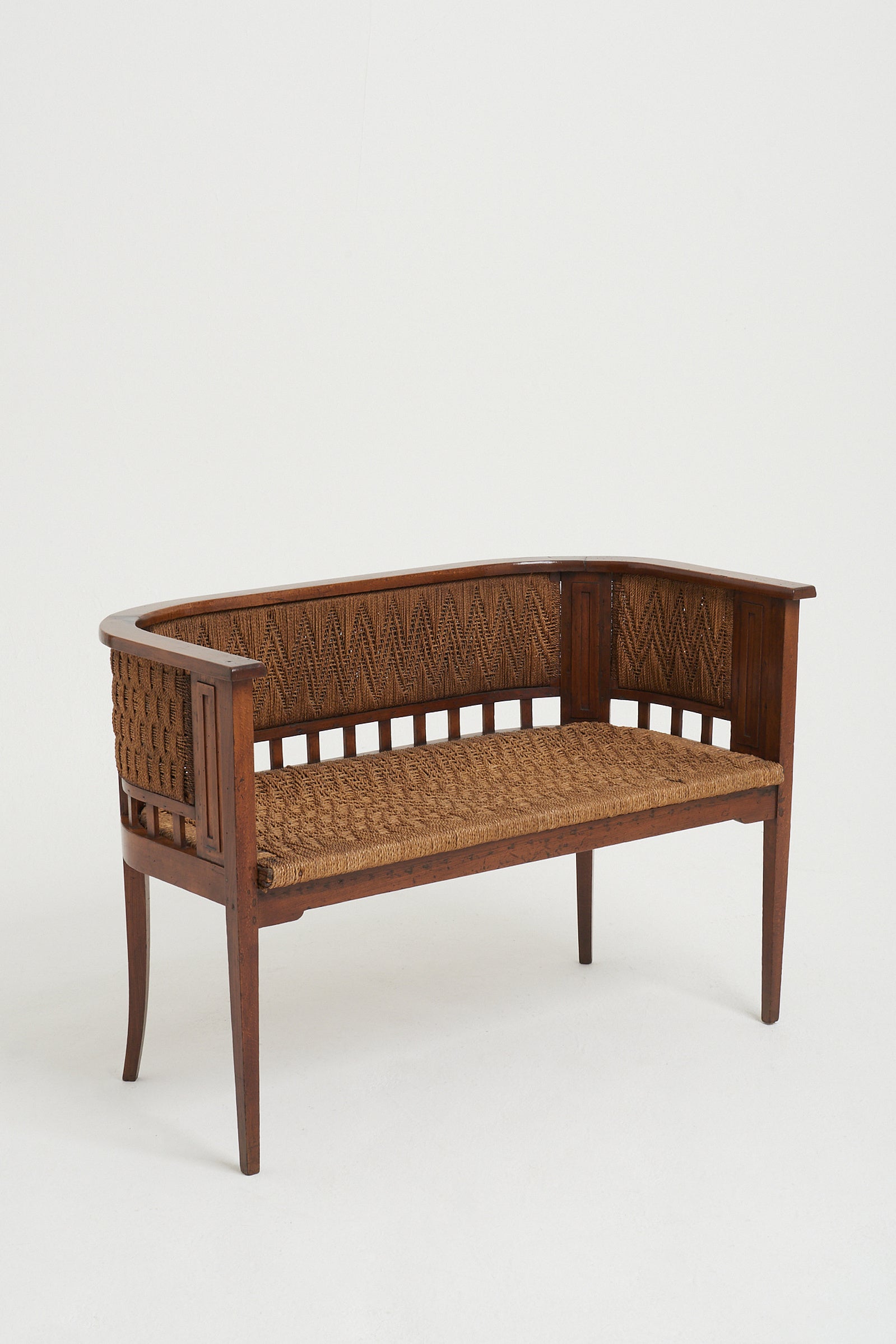 Jugendstil Beech and Rope Settee