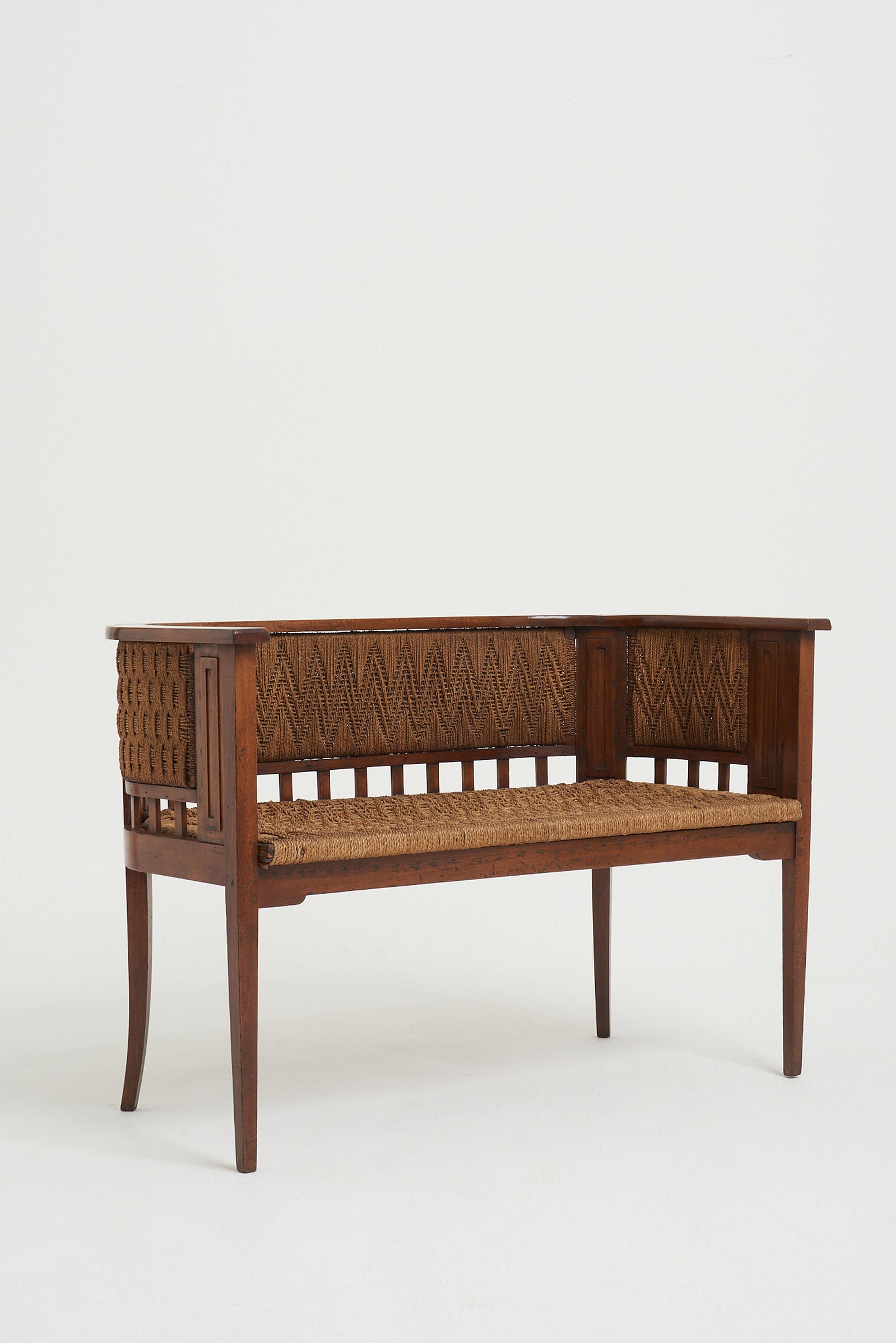 Jugendstil Beech and Rope Settee