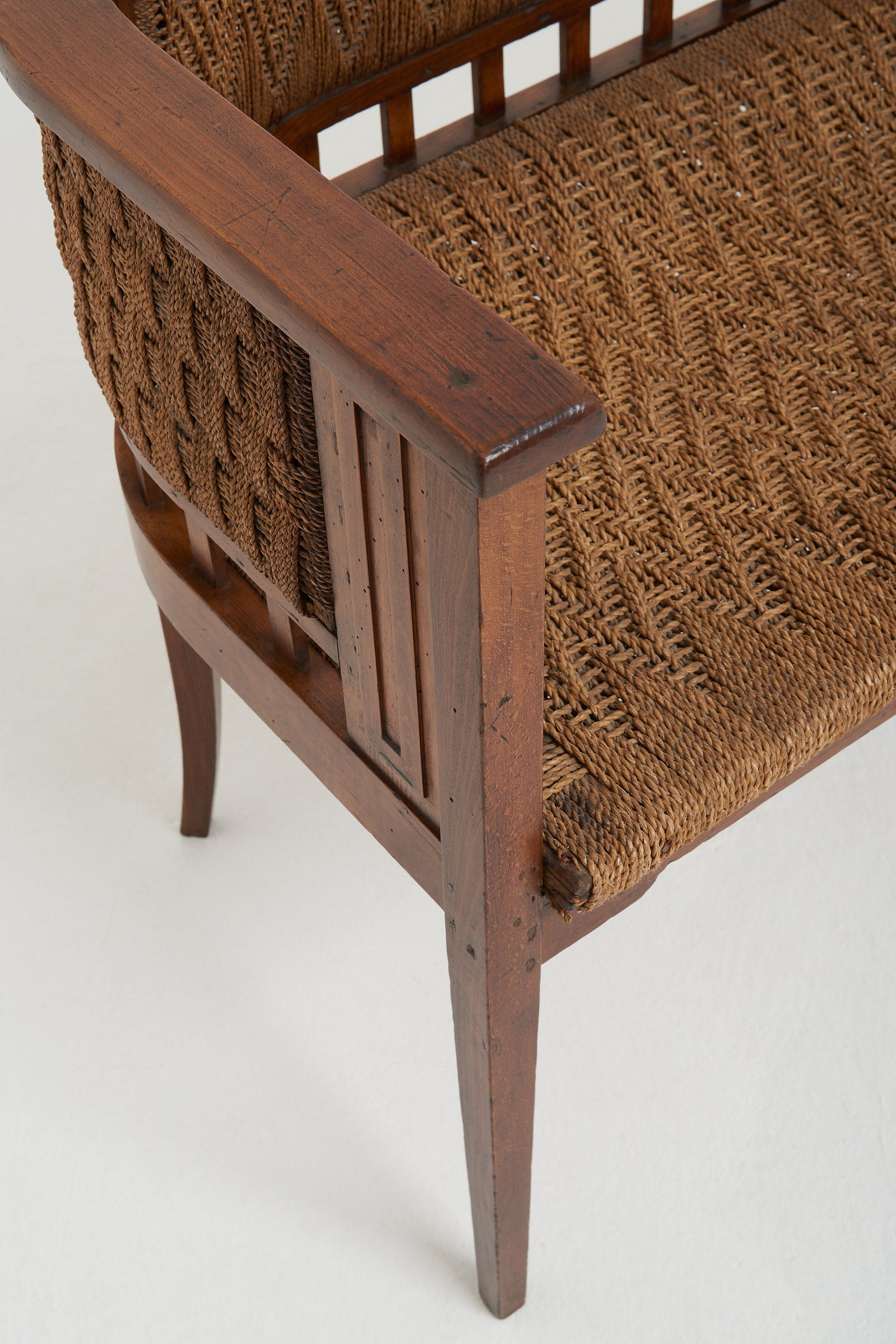 Jugendstil Beech and Rope Settee