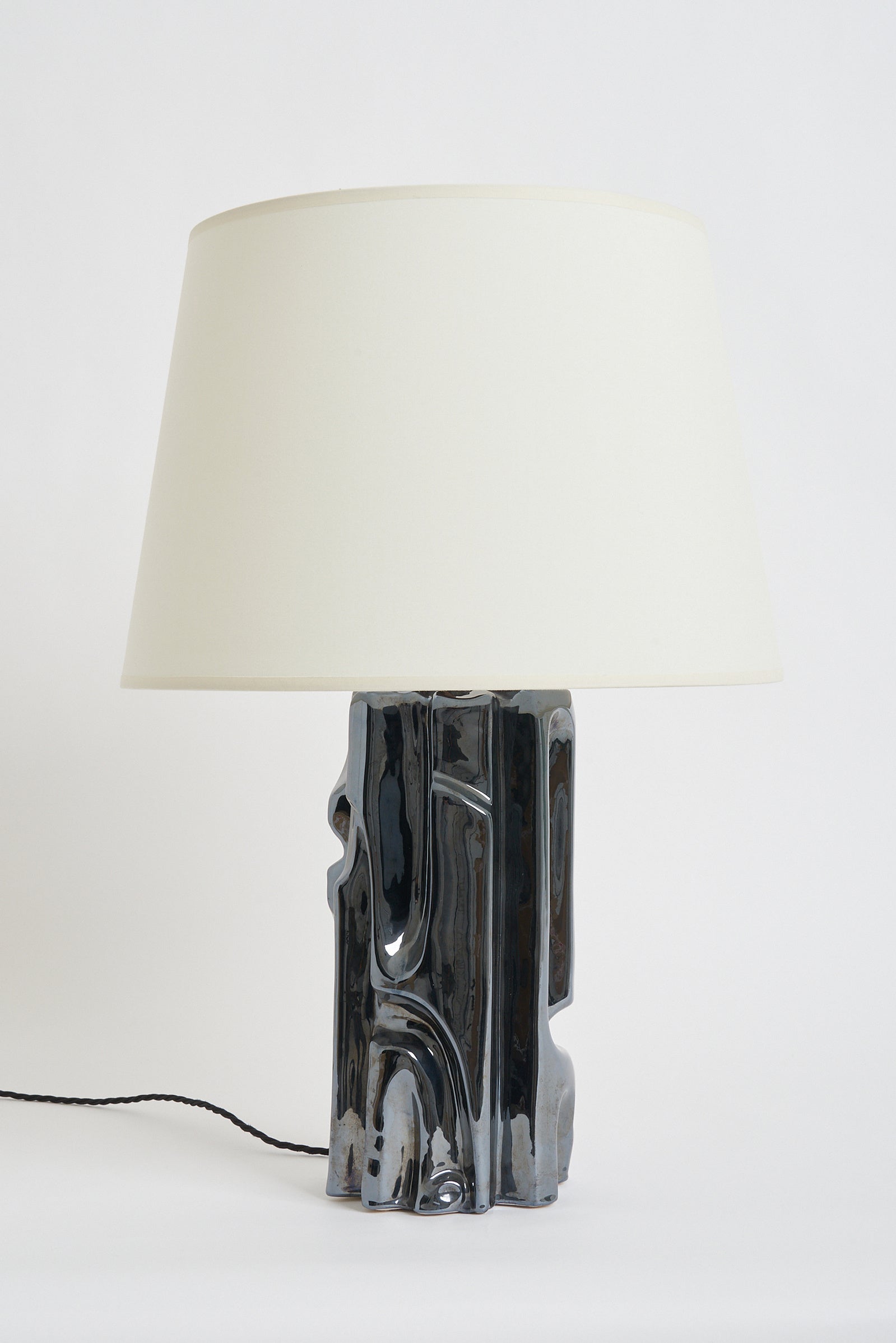 Black Ceramic Sculptural Table Lamp