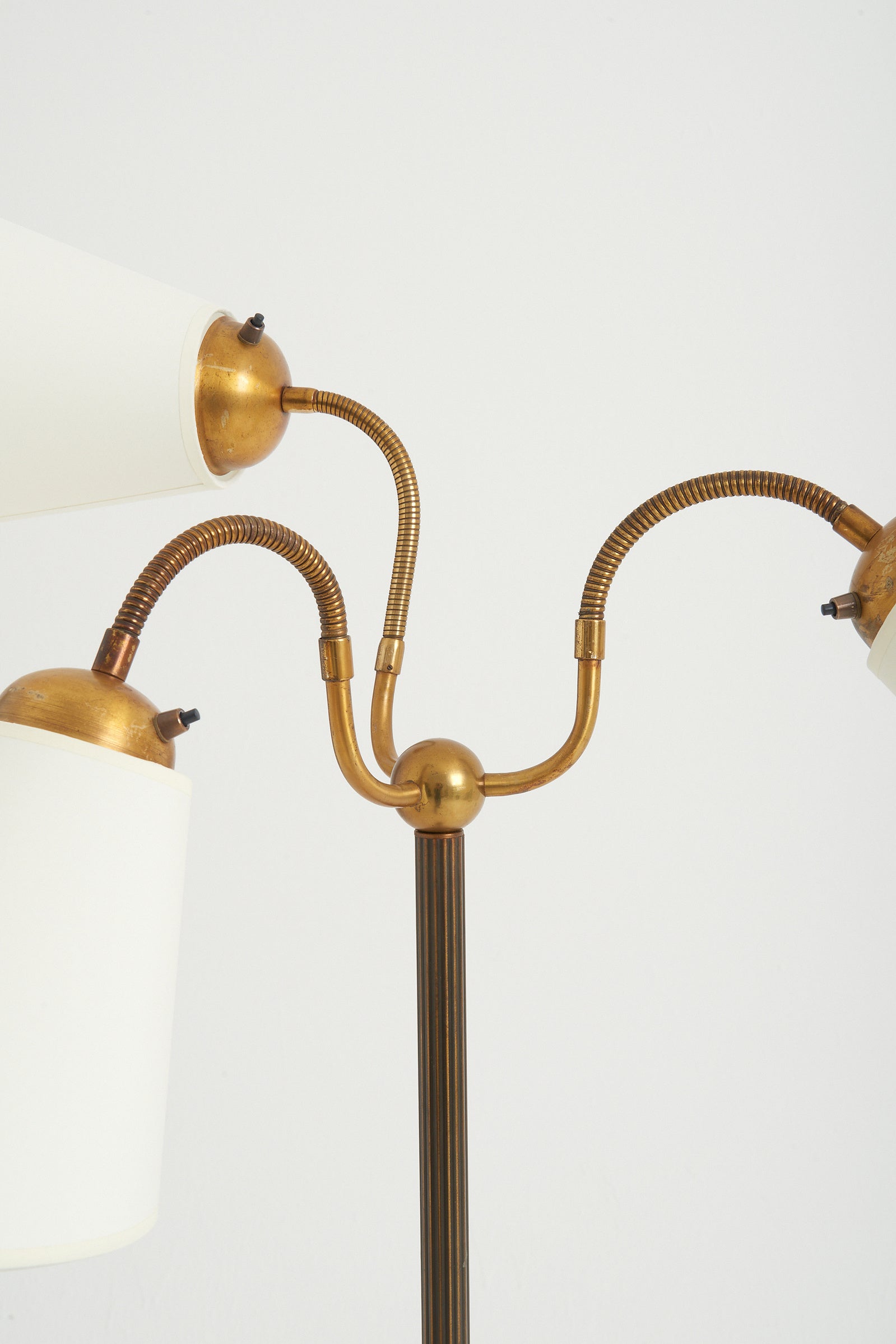 Brass Three-Armed Floor Lamp