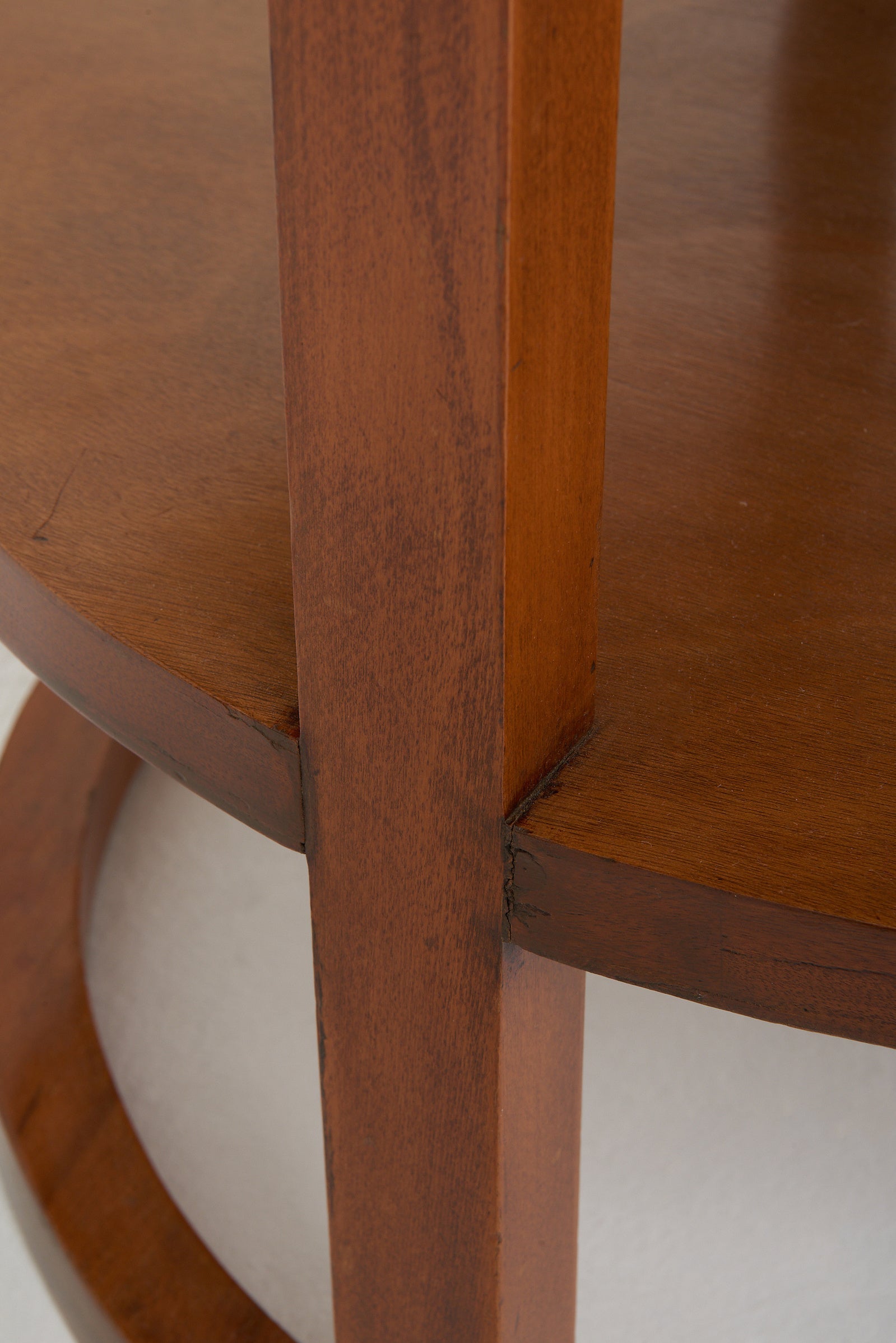 Modernist Walnut and Steel Occasional Table