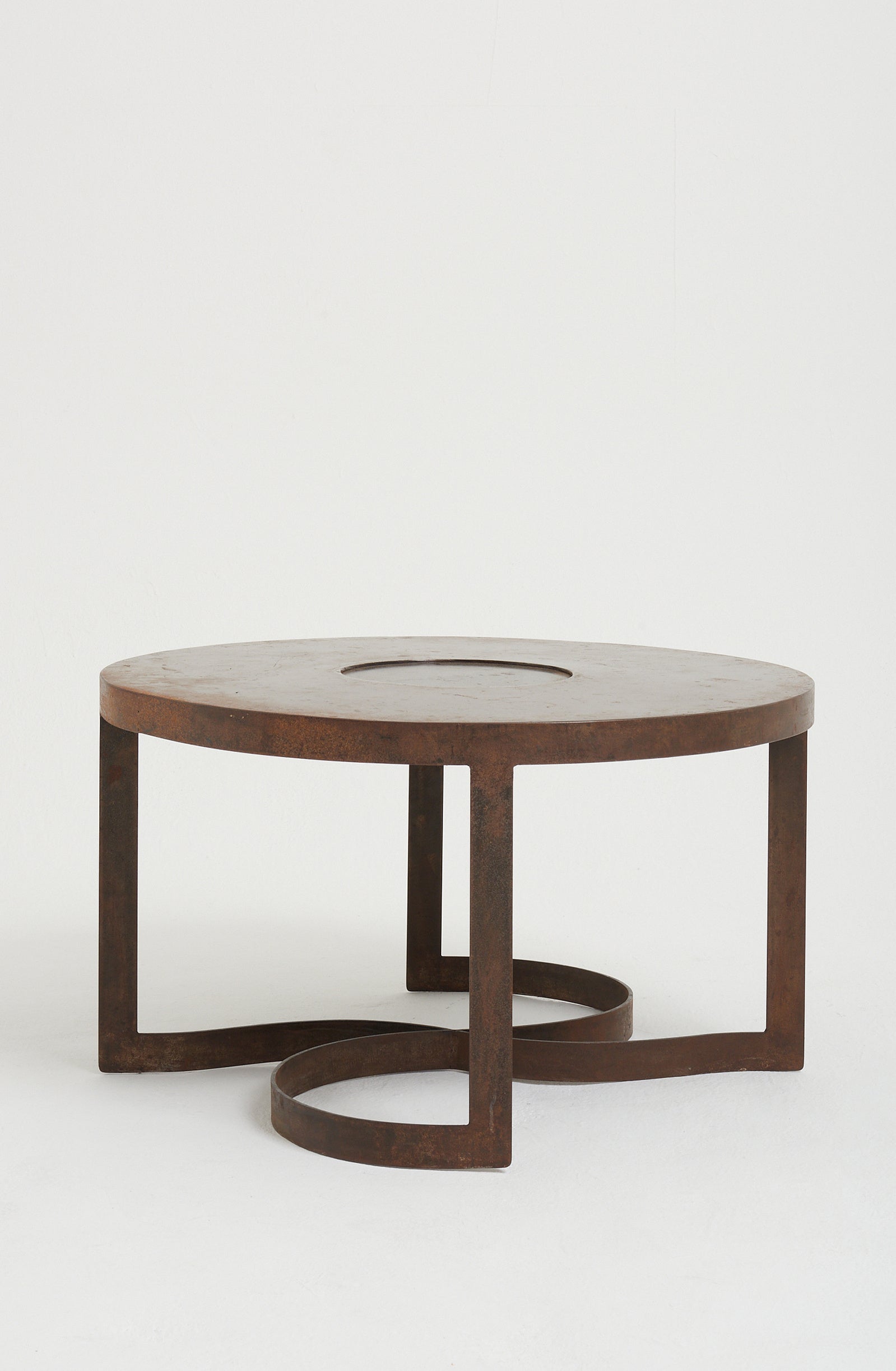 8249- Mid-Century Patinated Steel Coffee Table