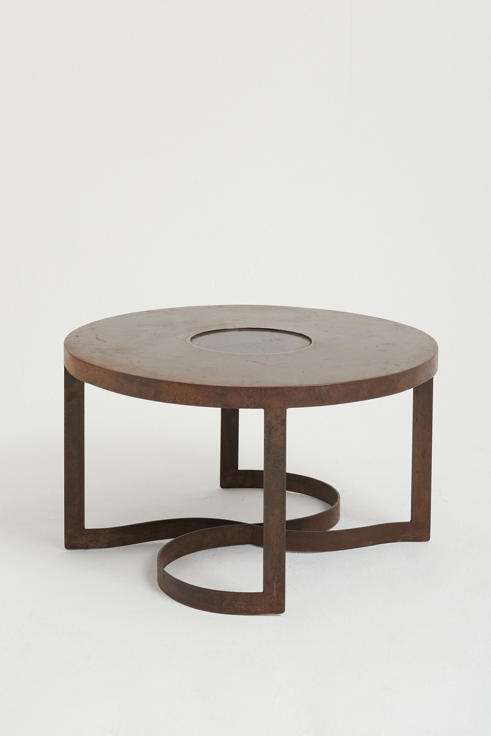 Mid-Century Patinated Steel Coffee Table