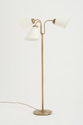 8257- Swedish Modern Brass Three-Arm Floor Lamp