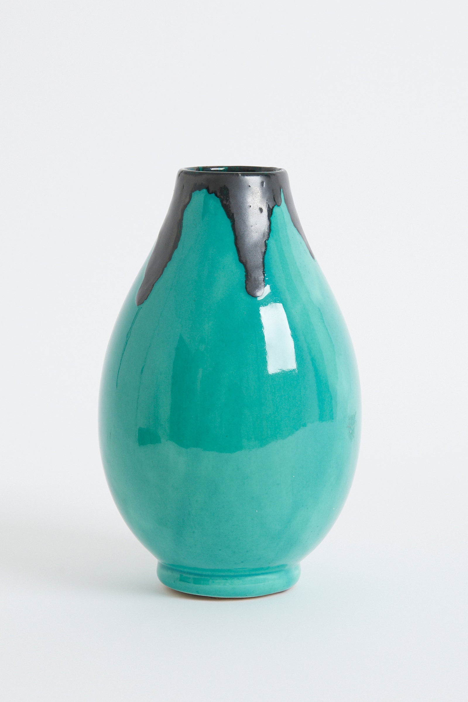 1950s Turquoise Ceramic Vase by Jerome Massier