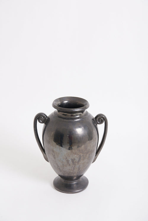 1950s Black Ceramic Urn
