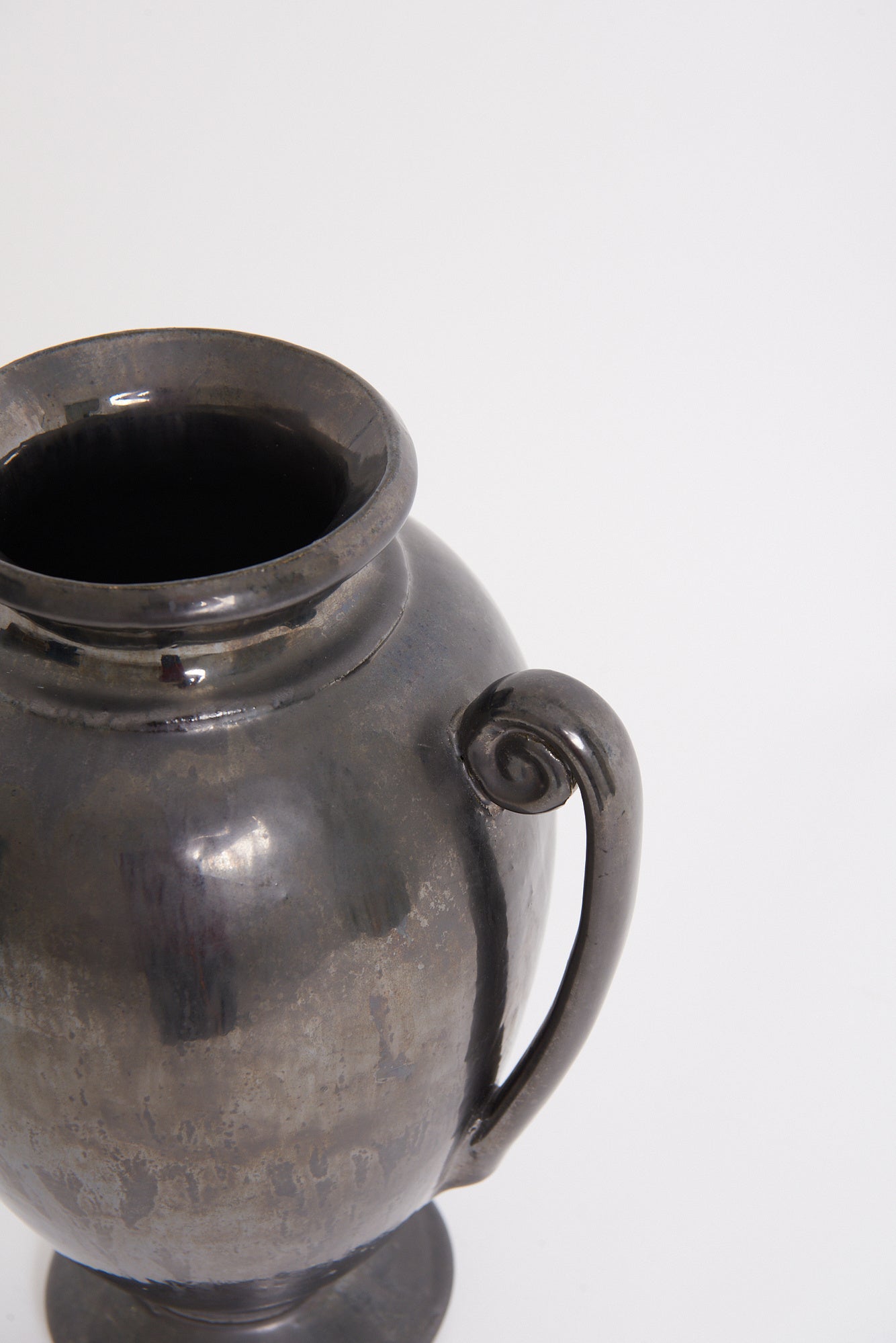 1950s Black Ceramic Urn