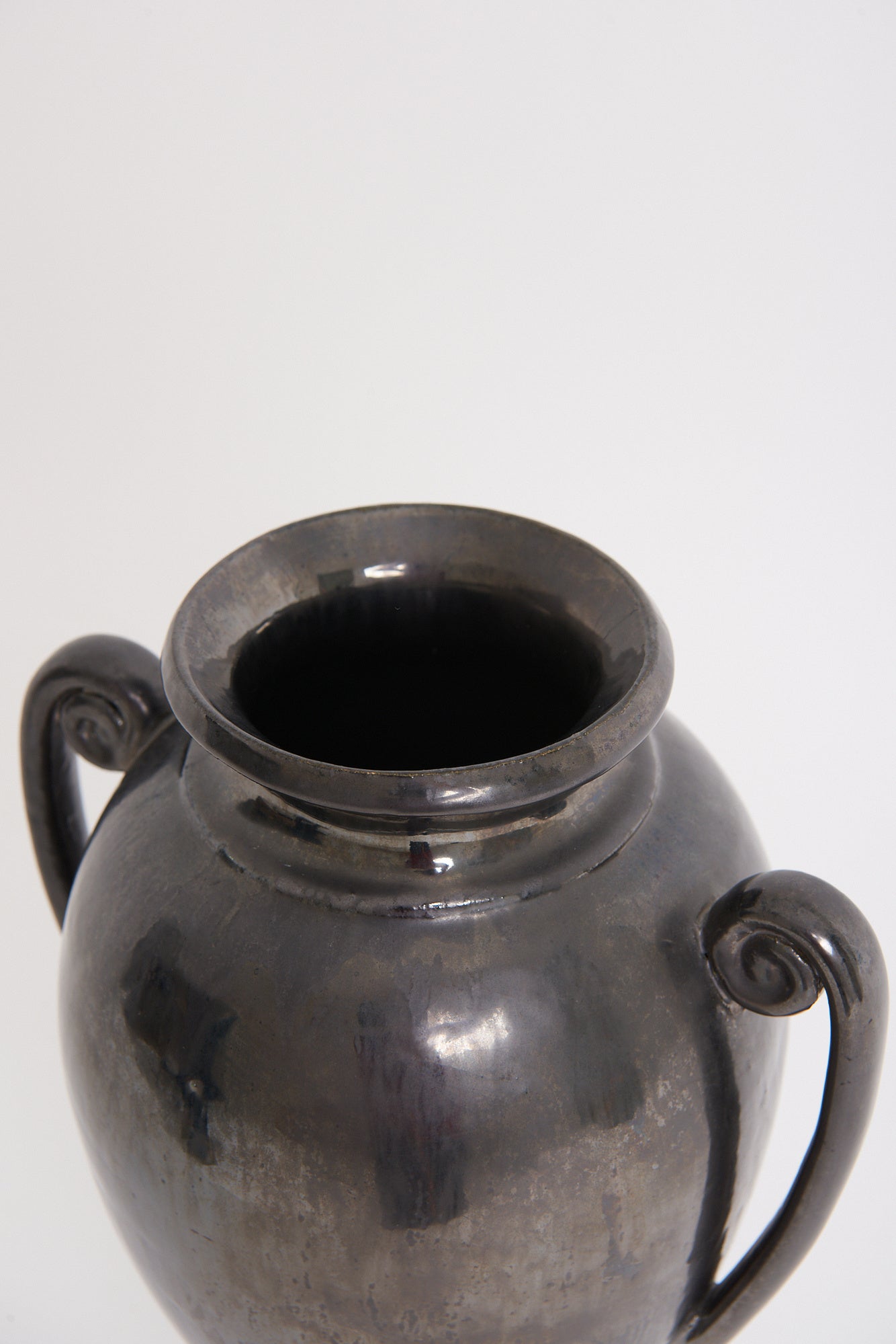 1950s Black Ceramic Urn