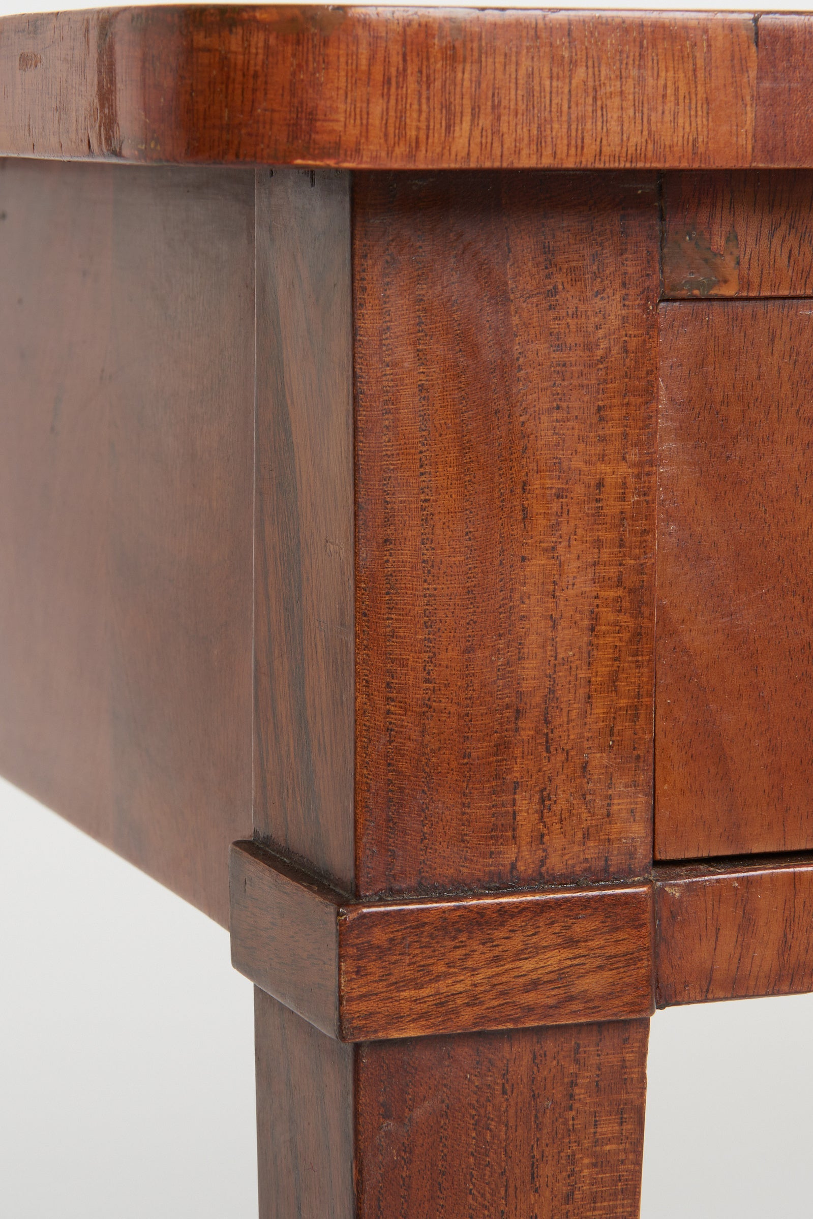 Neoclassical Mahogany Leather Top Desk