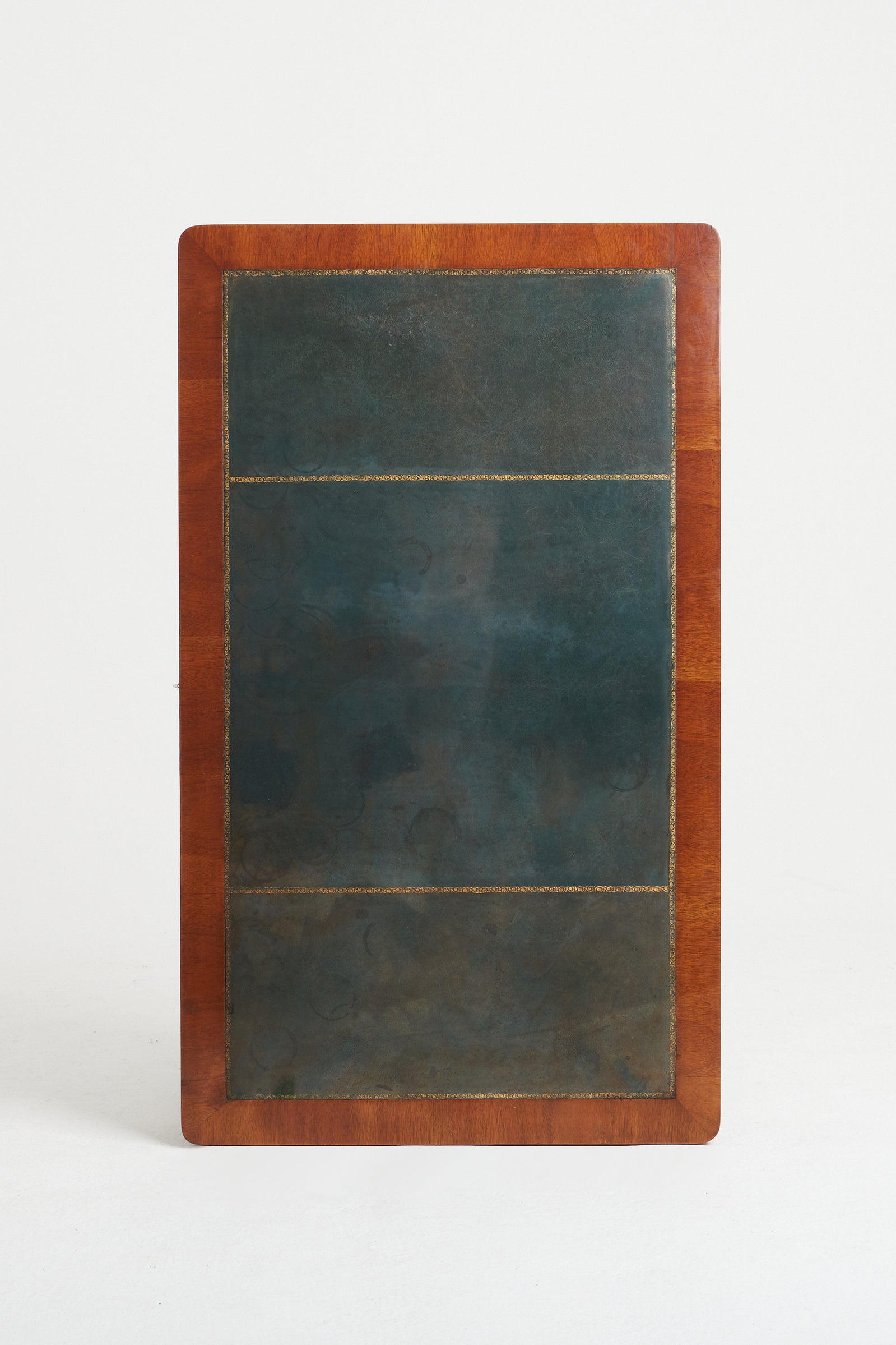 Neoclassical Mahogany Leather Top Desk