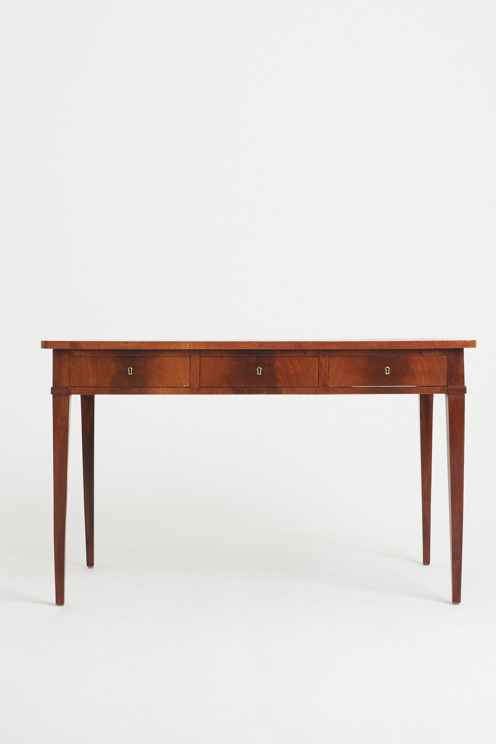 8280- Neoclassical Mahogany Leather Top Desk
