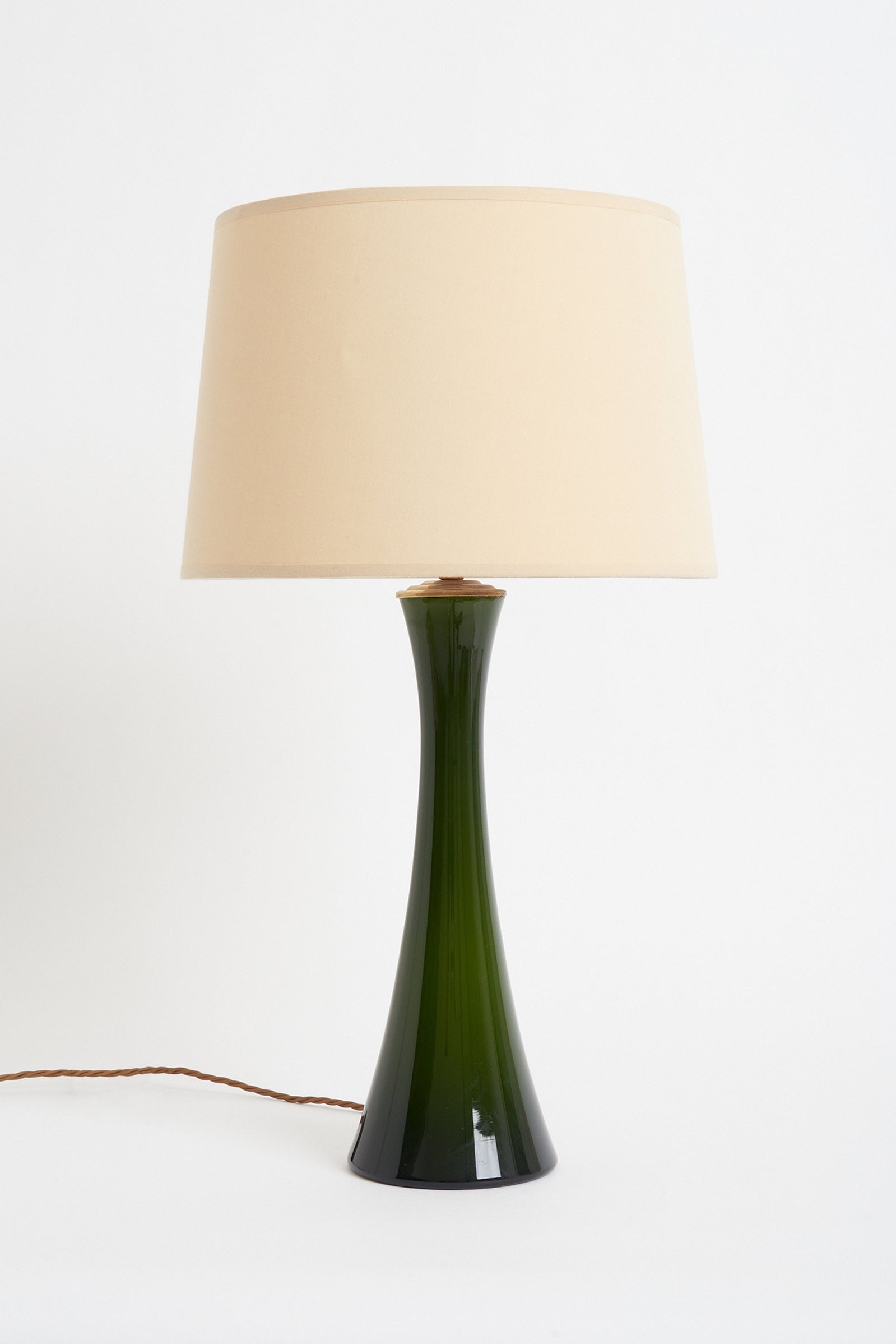 Pair of Green Glass Table Lamps by Berndt Nordstedt