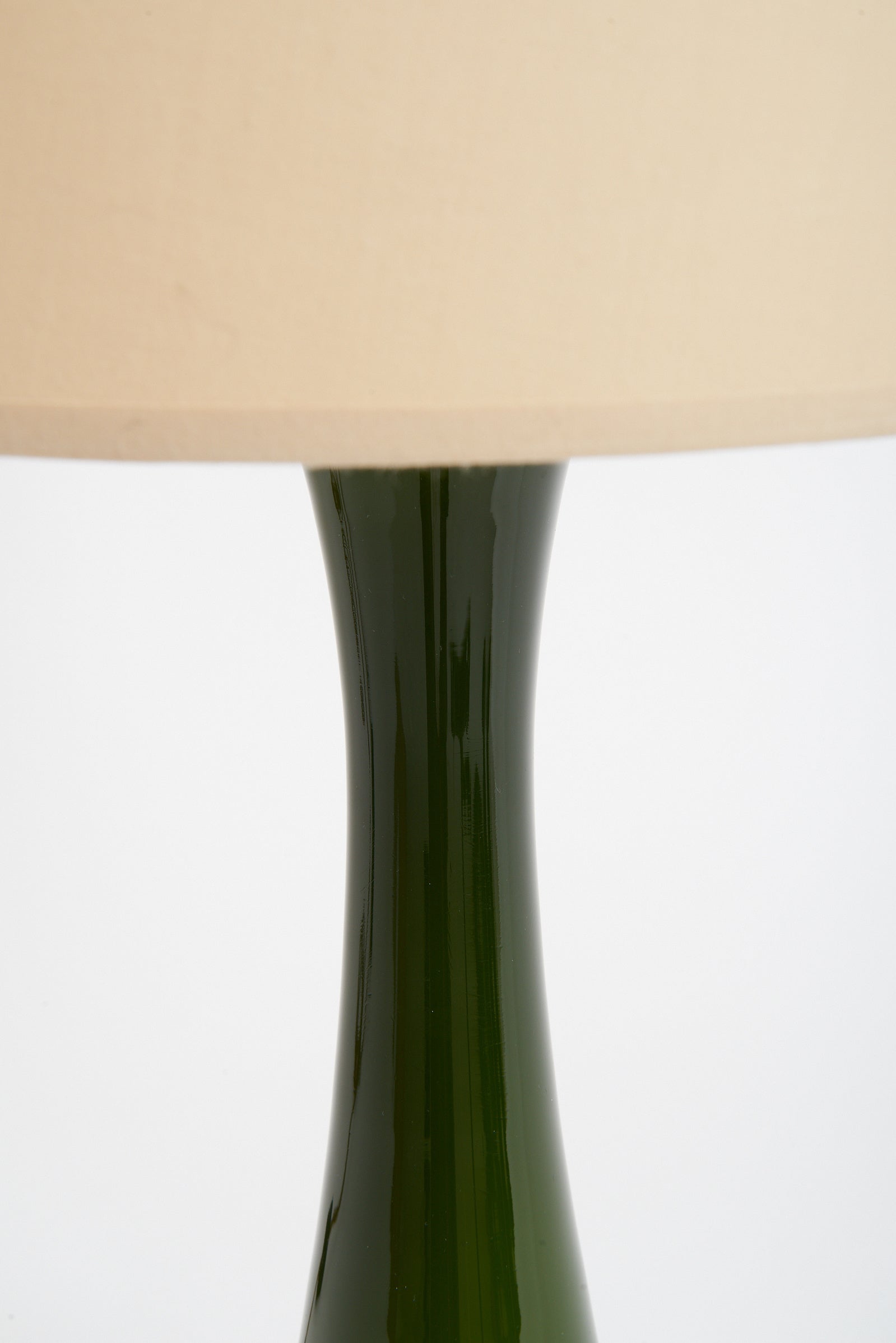 Pair of Green Glass Table Lamps by Berndt Nordstedt