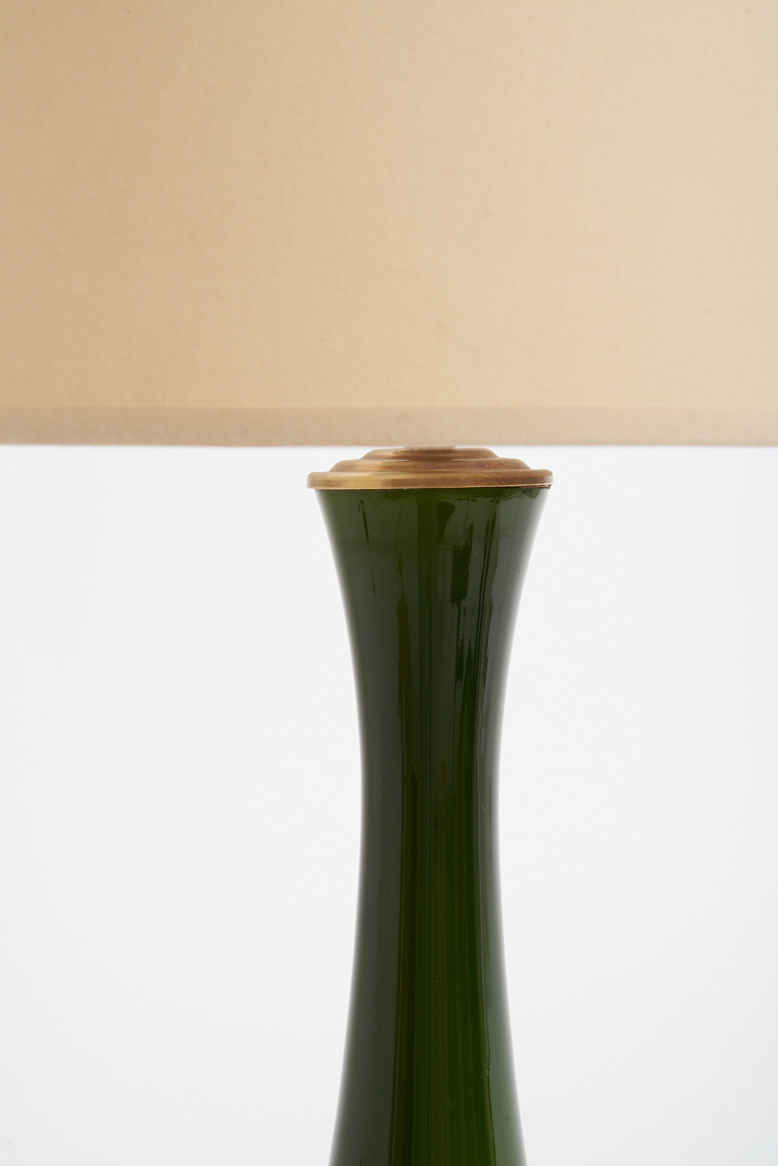 Pair of Green Glass Table Lamps by Berndt Nordstedt