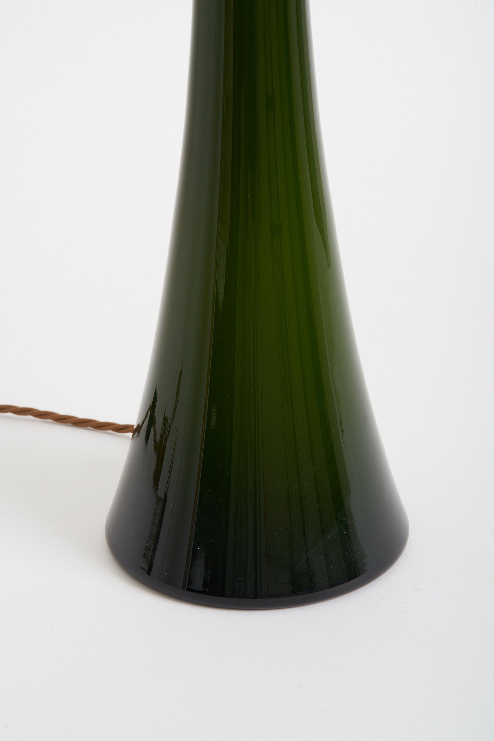 Pair of Green Glass Table Lamps by Berndt Nordstedt