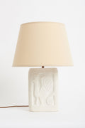 8291- 1960s Carved Stone Table Lamp