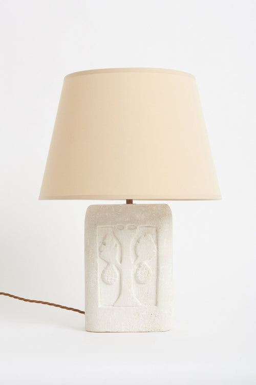 1960s Carved Stone Table Lamp