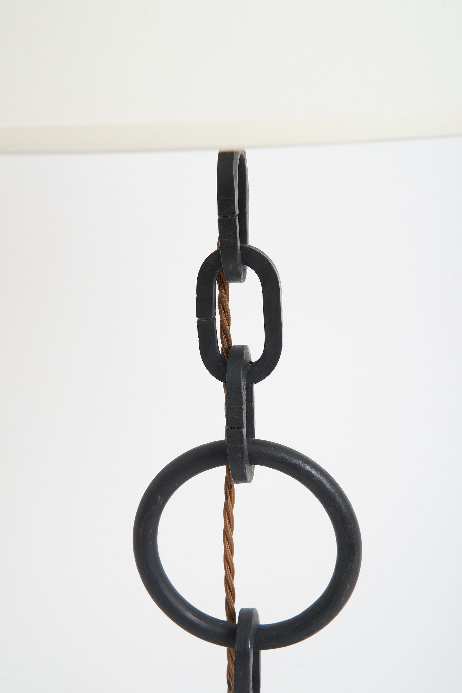Mid-Century Black Chain Table Lamp