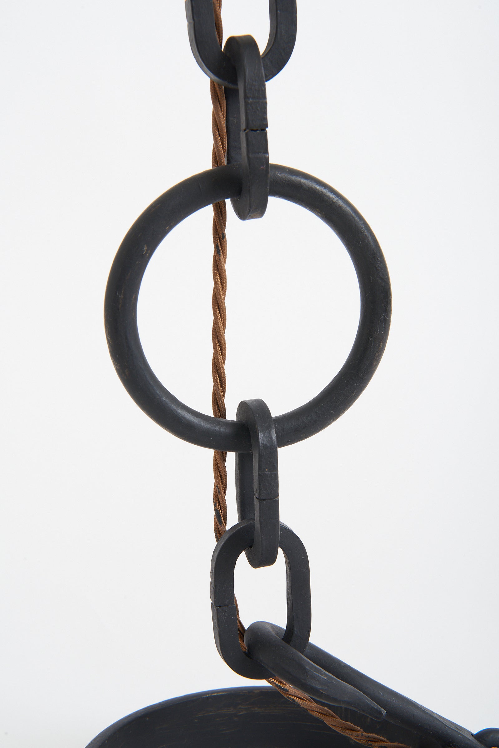 Mid-Century Black Chain Table Lamp