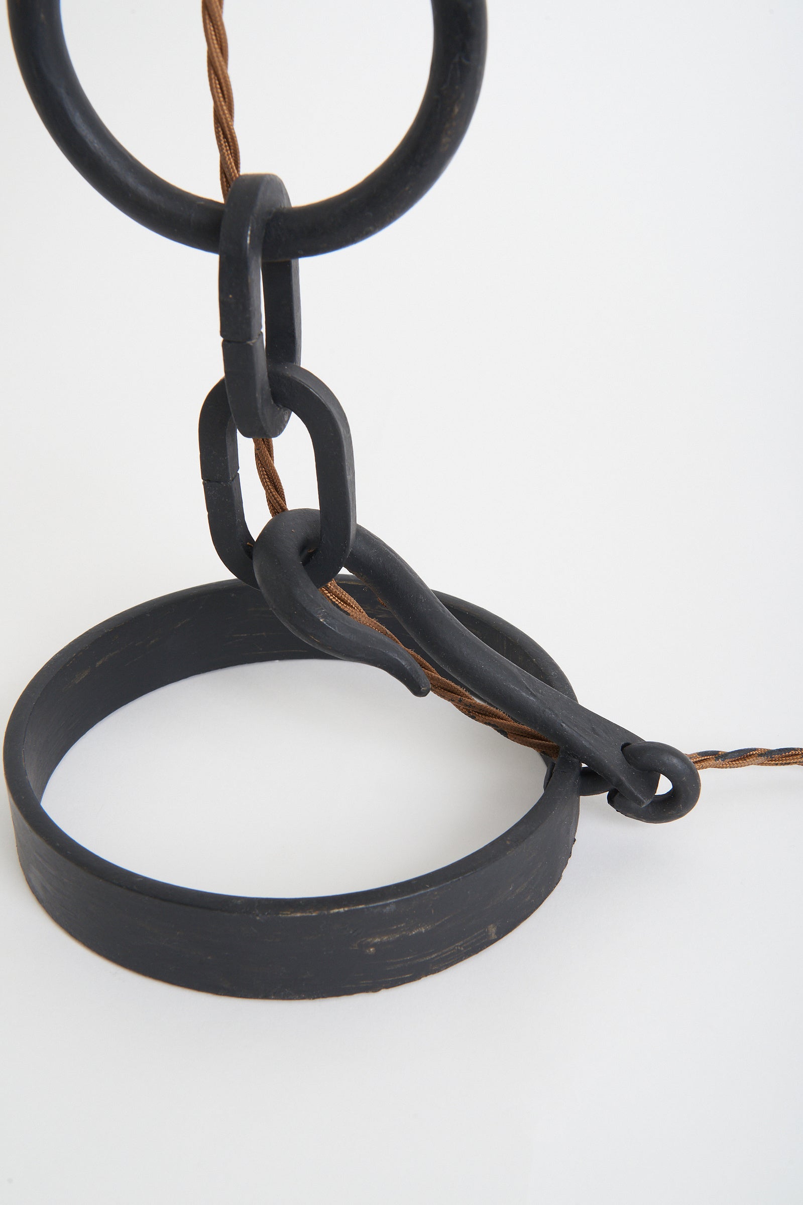 Mid-Century Black Chain Table Lamp