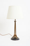 8297- Brass and Gunmetal Table Lamp by Maison Lunel