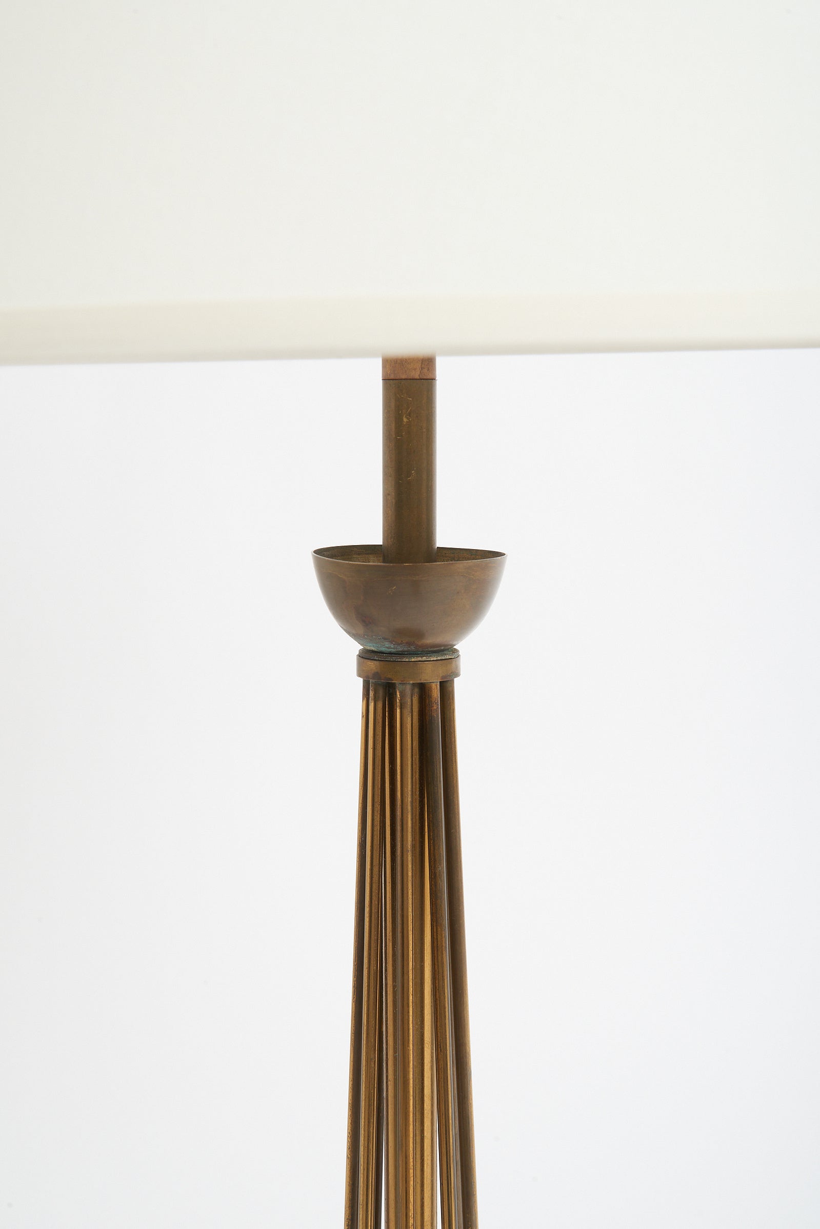 Brass and Gunmetal Table Lamp by Maison Lunel