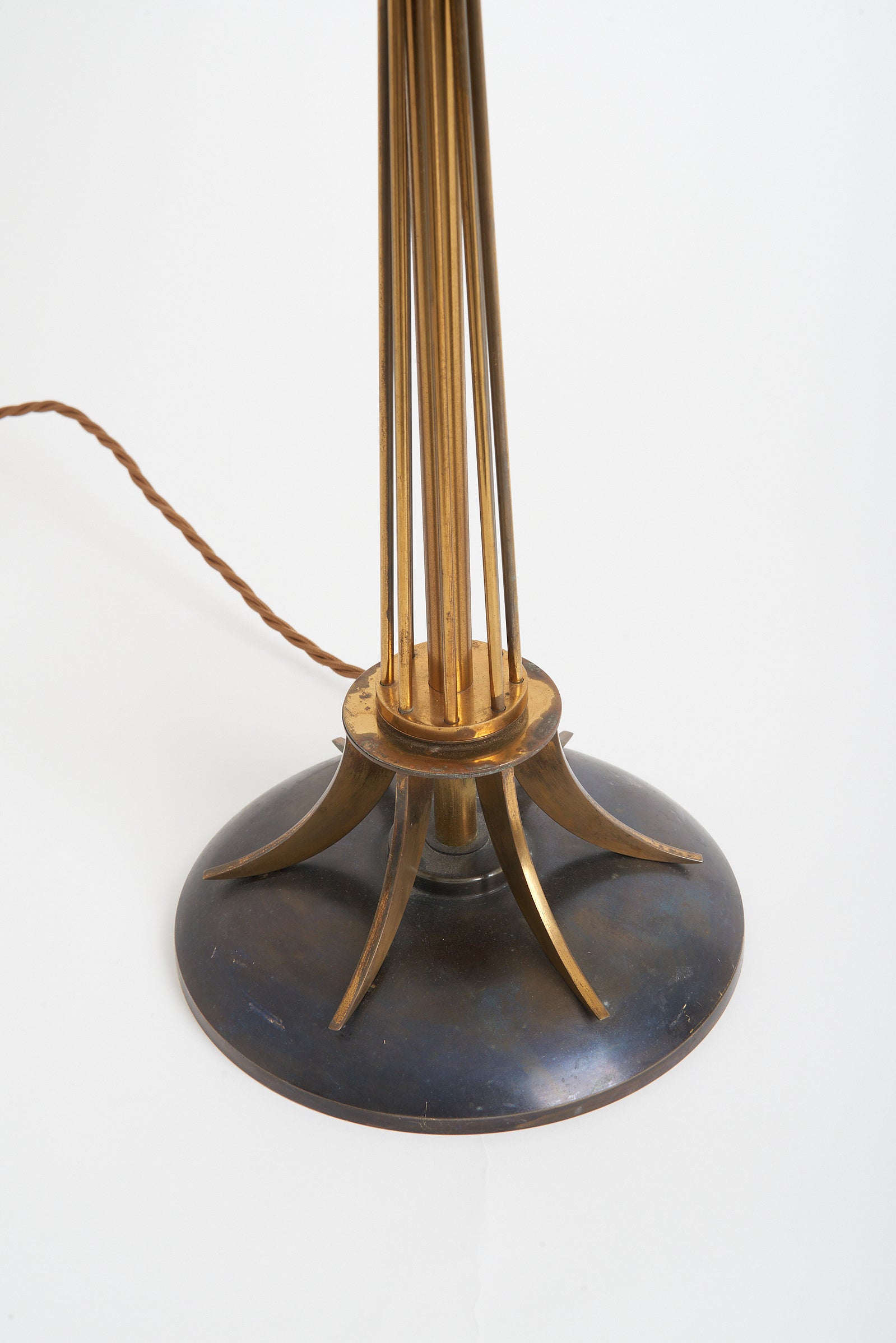 Brass and Gunmetal Table Lamp by Maison Lunel