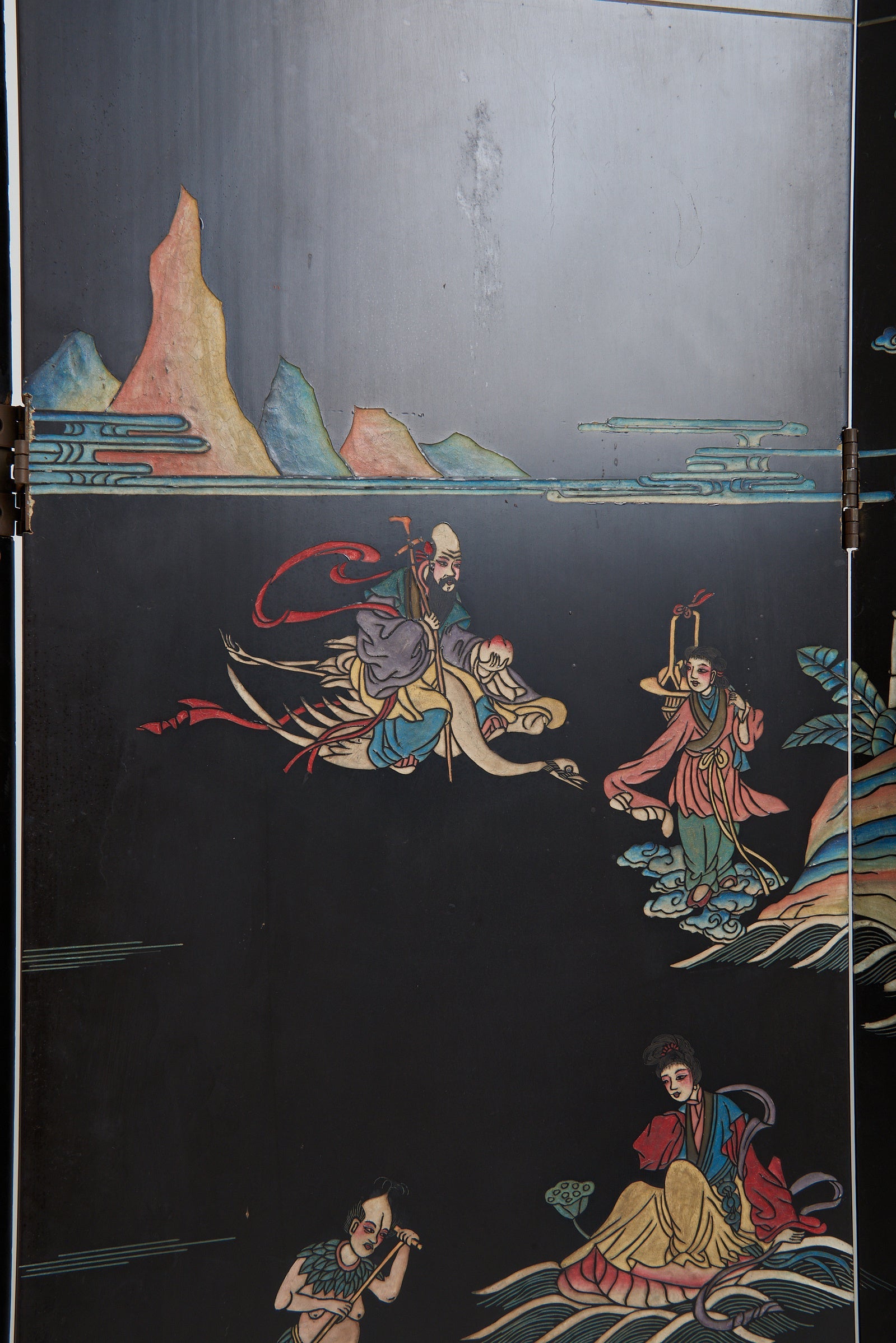 Mid 20th Century Lacquer 8 Leaf Screen