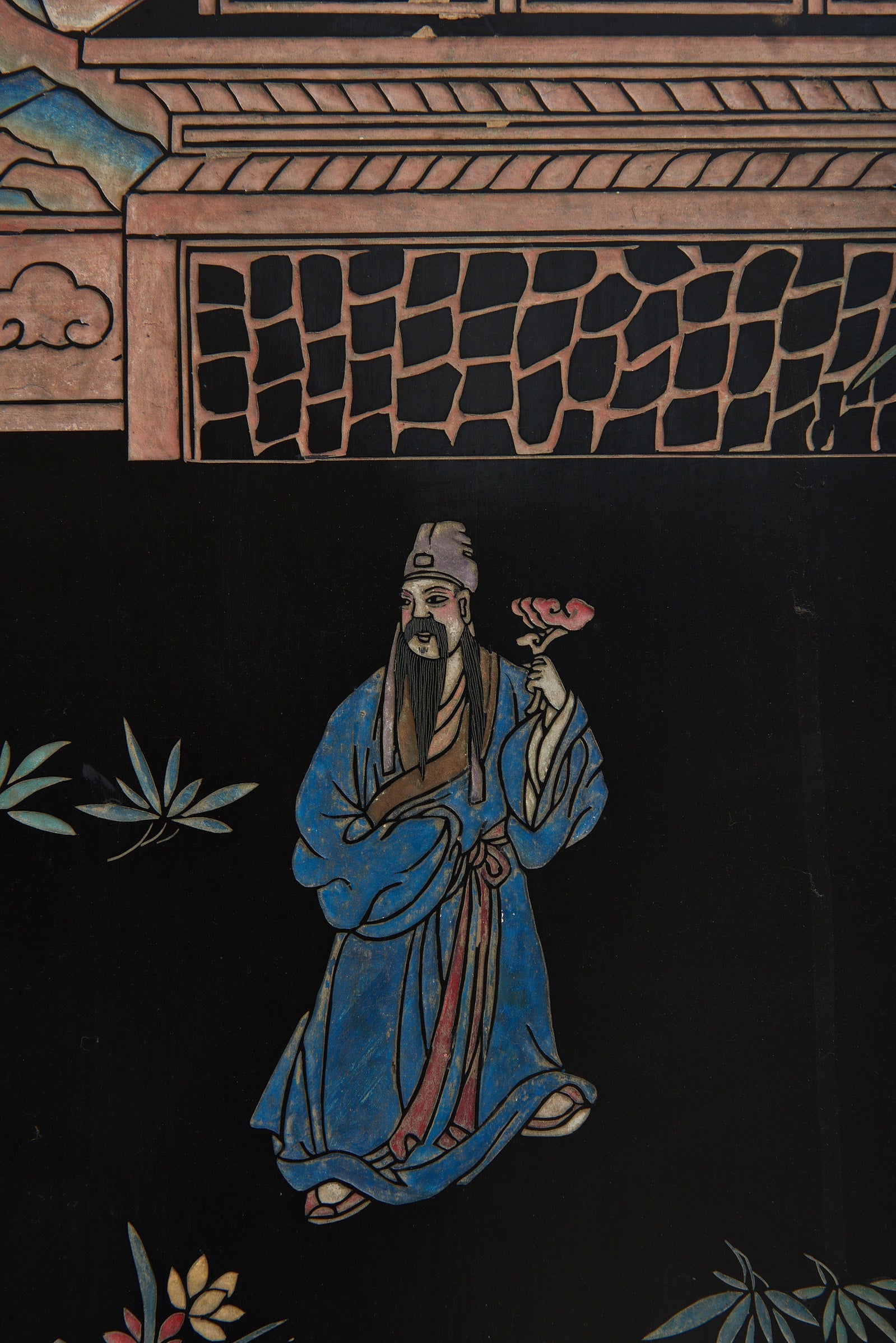 Mid 20th Century Lacquer 8 Leaf Screen
