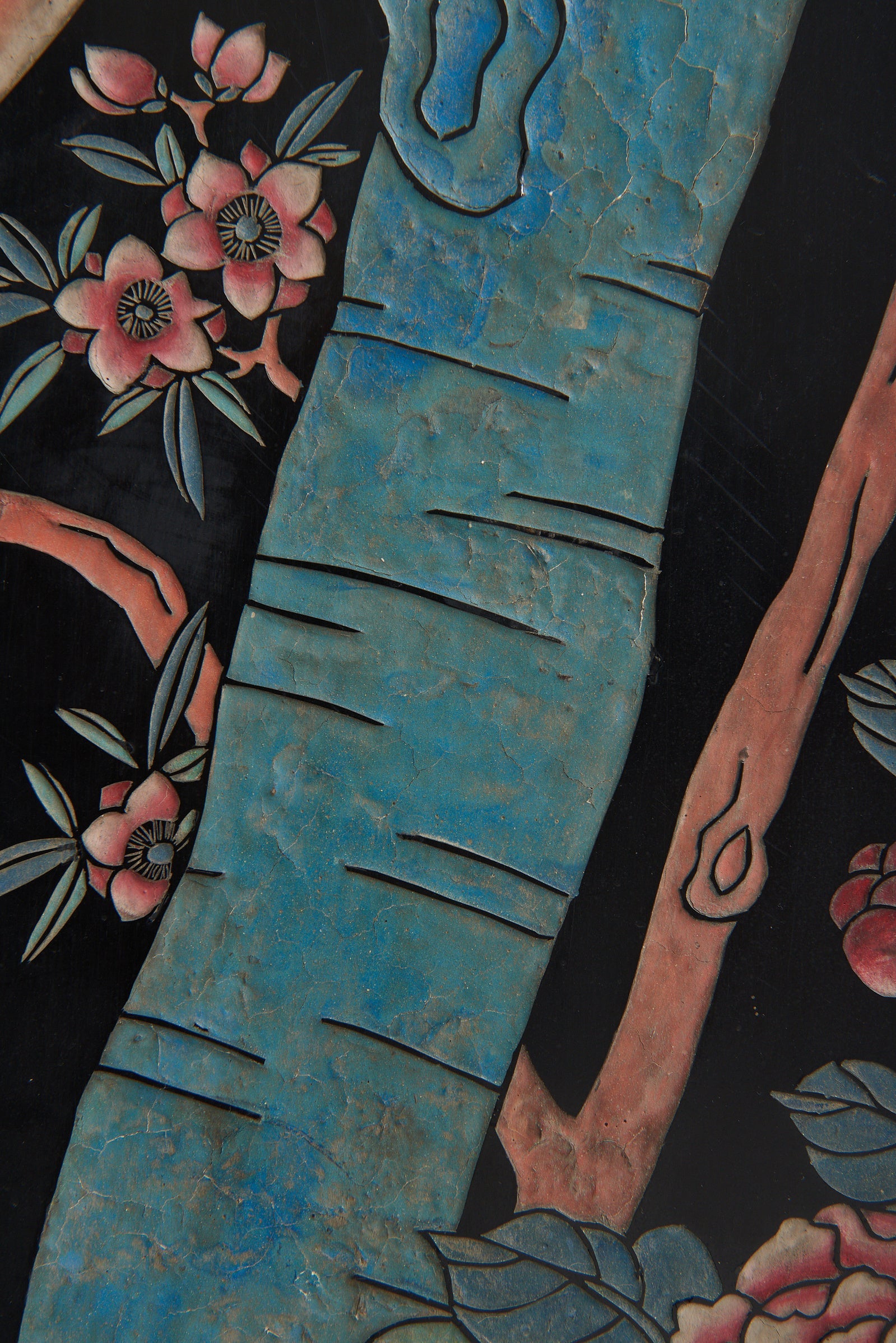 Mid 20th Century Lacquer 8 Leaf Screen