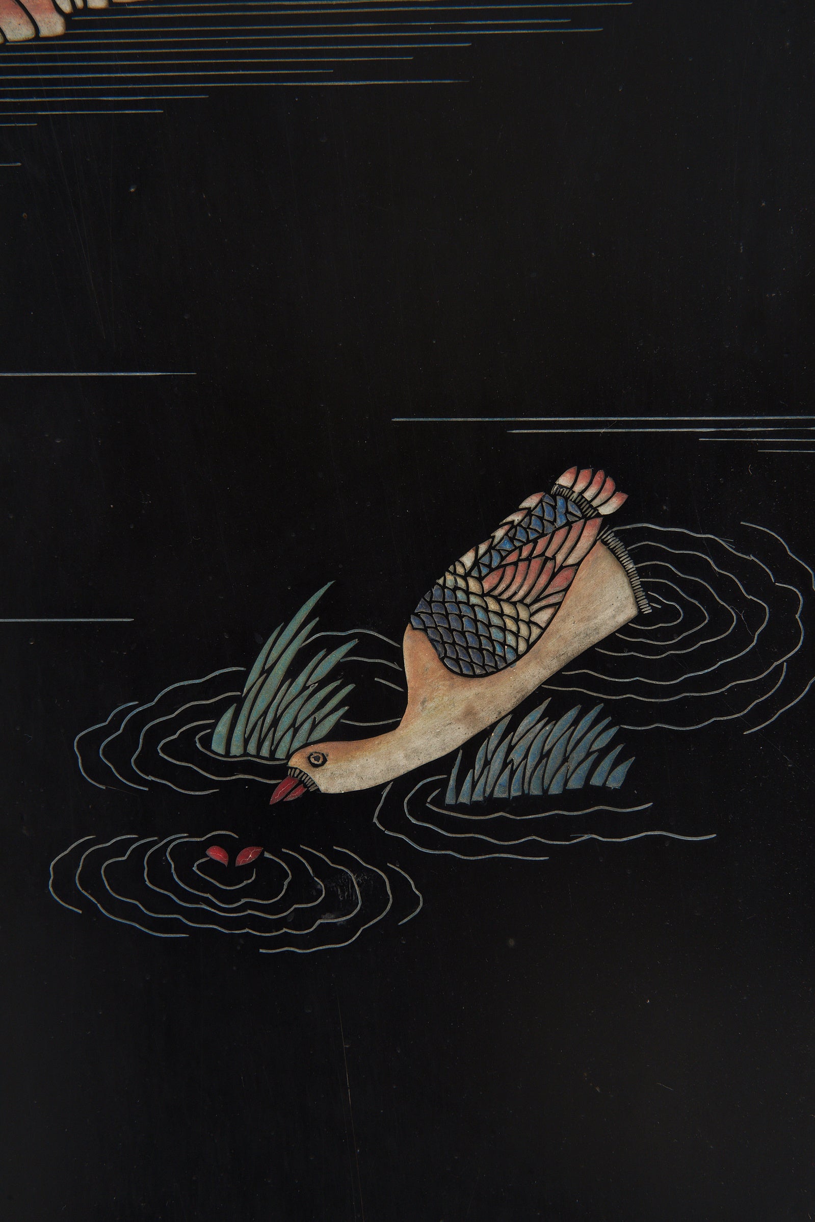 Mid 20th Century Lacquer 8 Leaf Screen