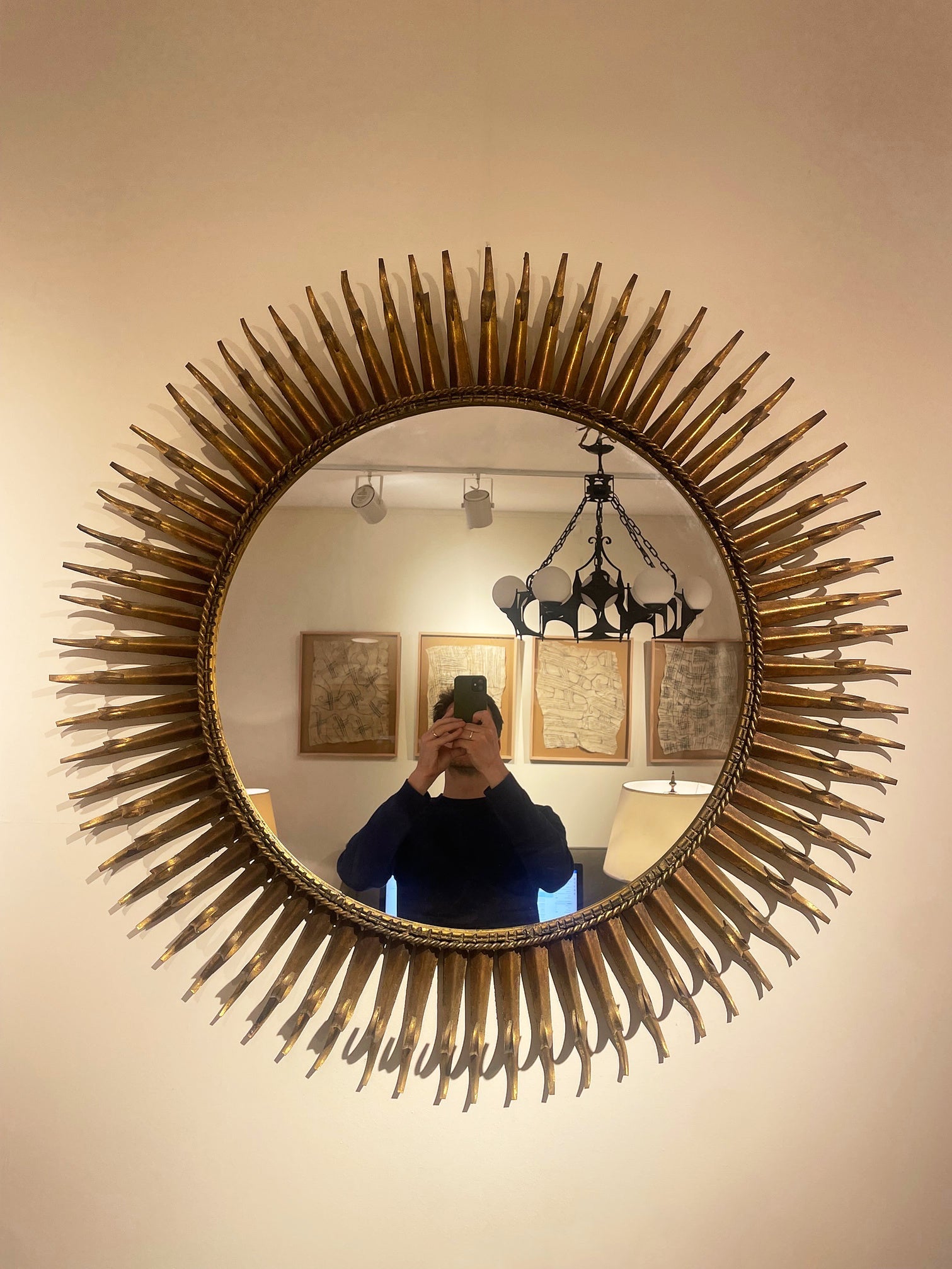 8324- Midcentury Sunburst Mirror