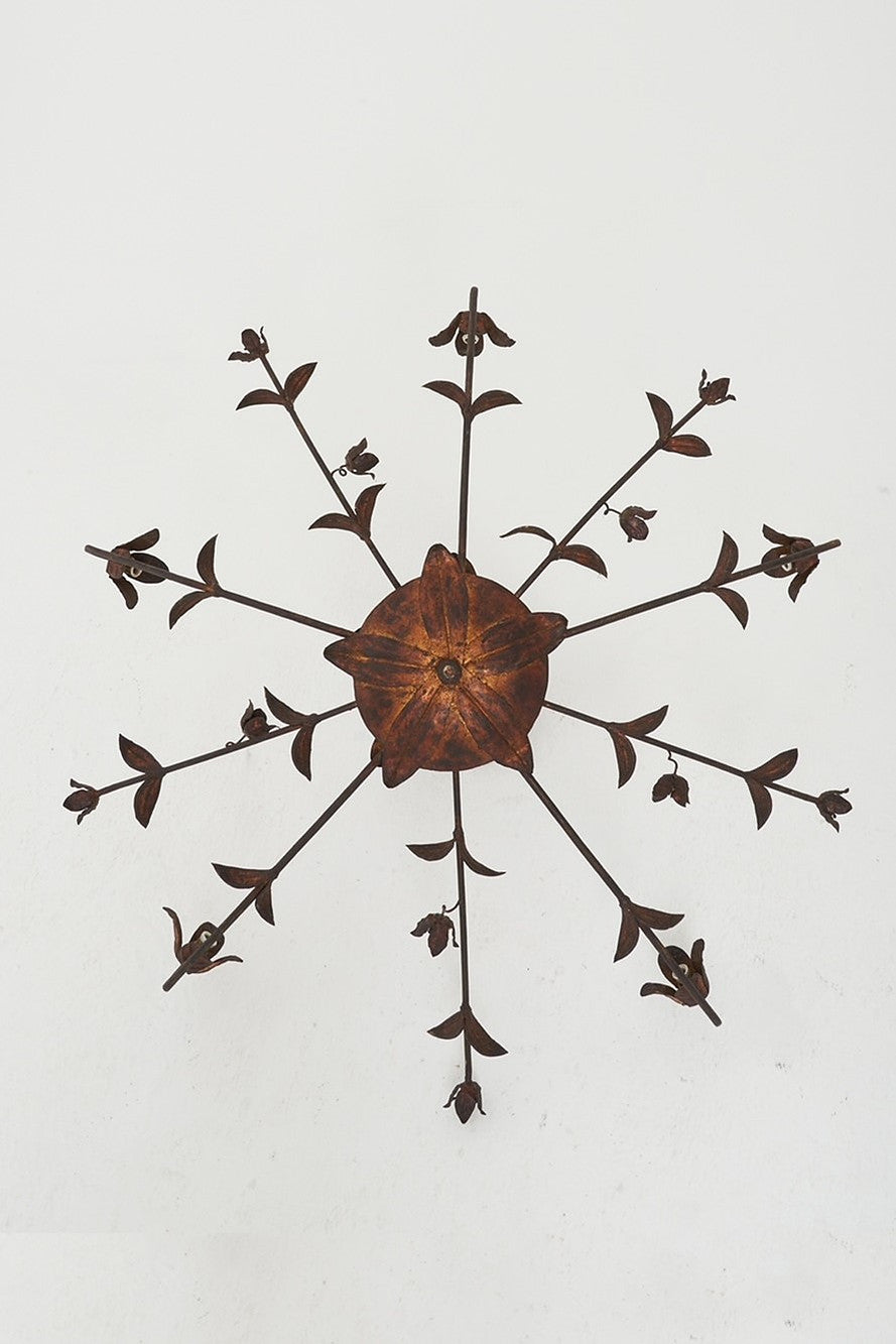 Large Gilt Iron Ceiling Light
