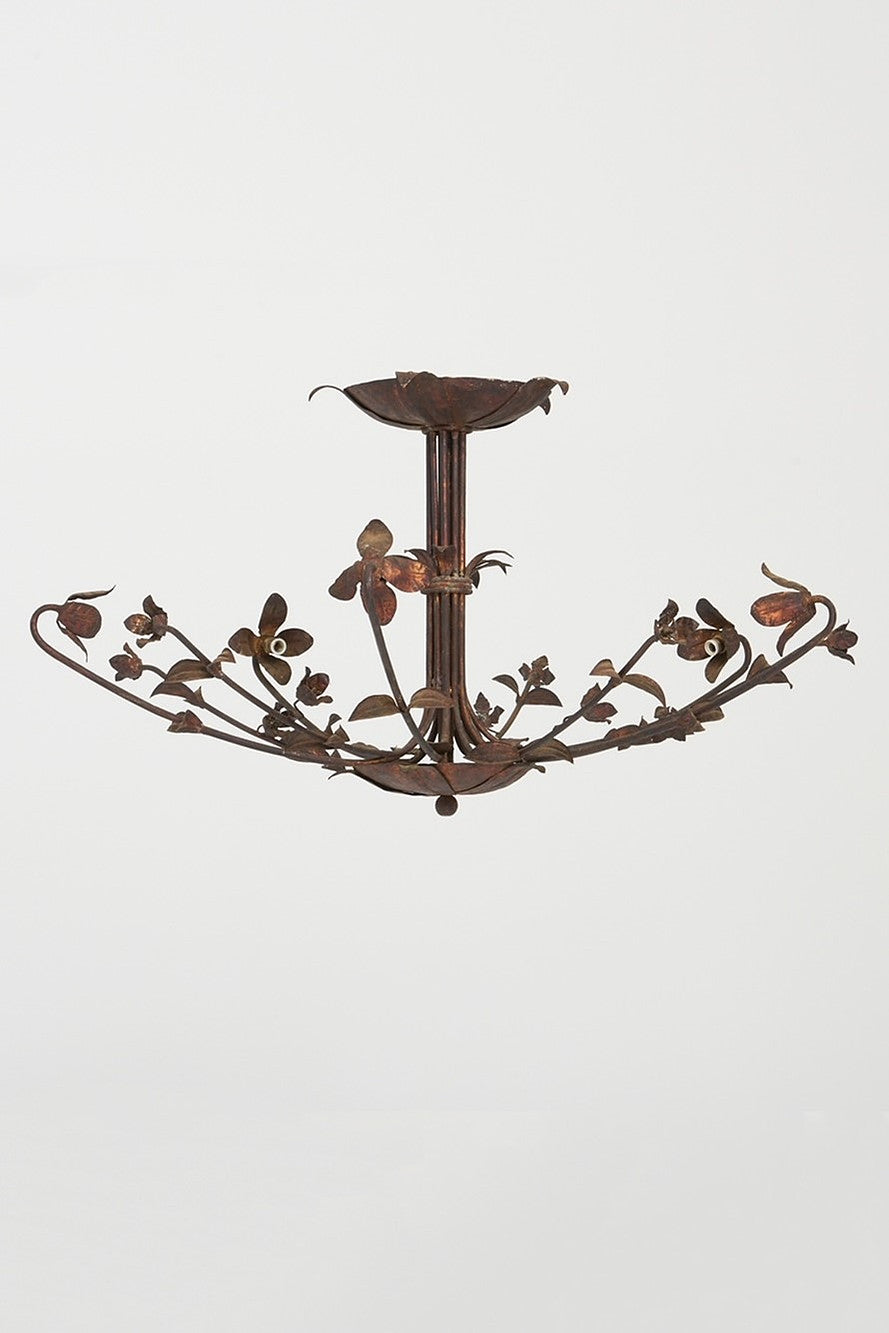8327- Large Gilt Iron Ceiling Light