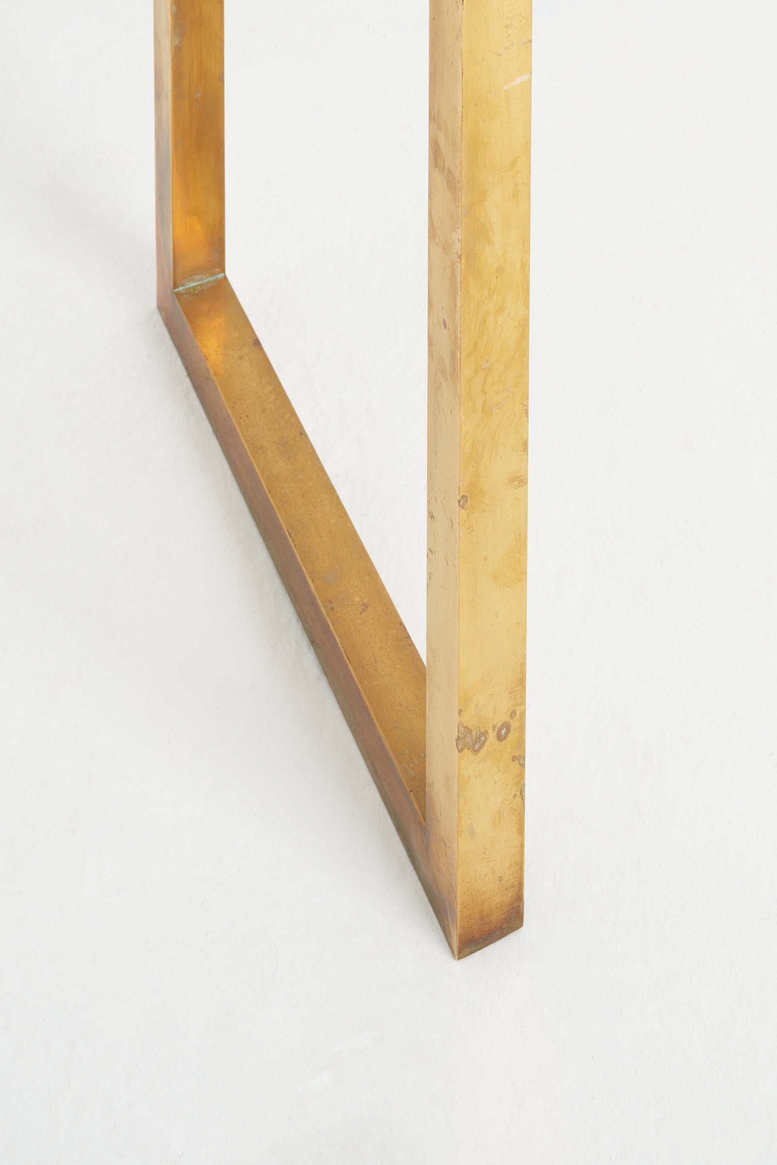 Midcentury Brass and Glass Top Console Table