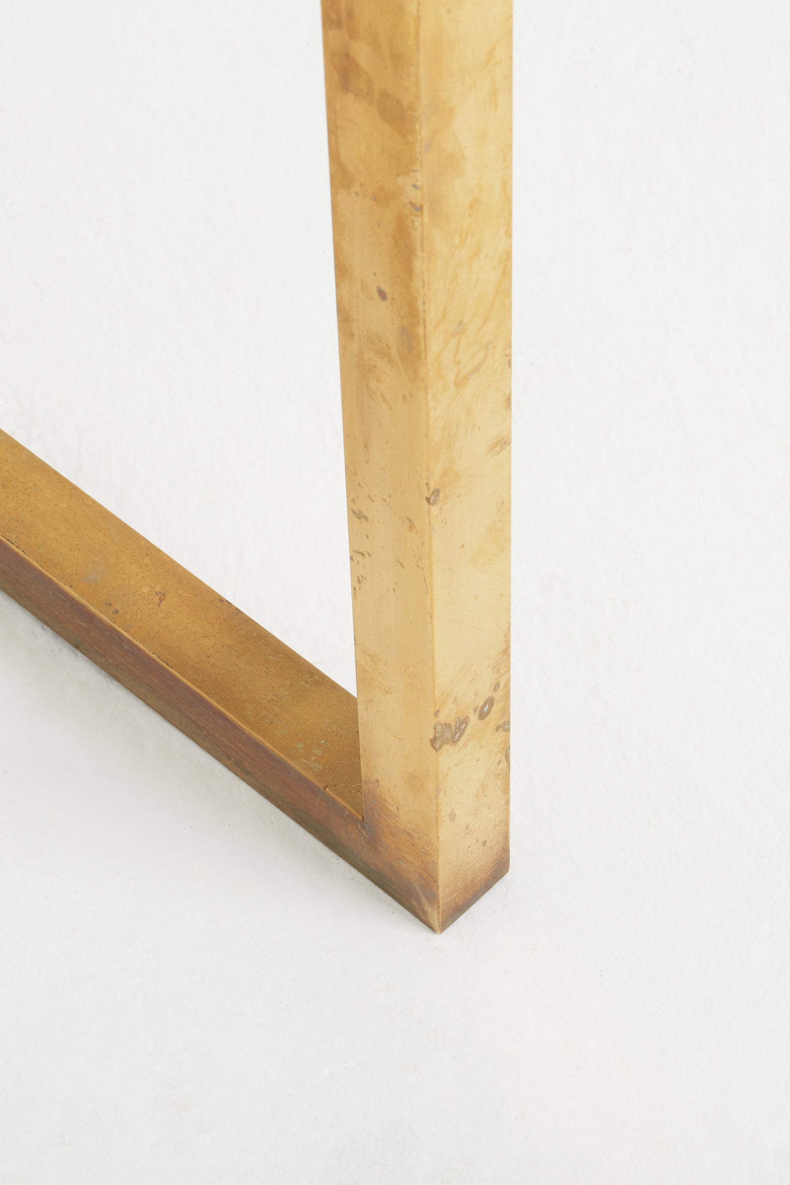 Midcentury Brass and Glass Top Console Table