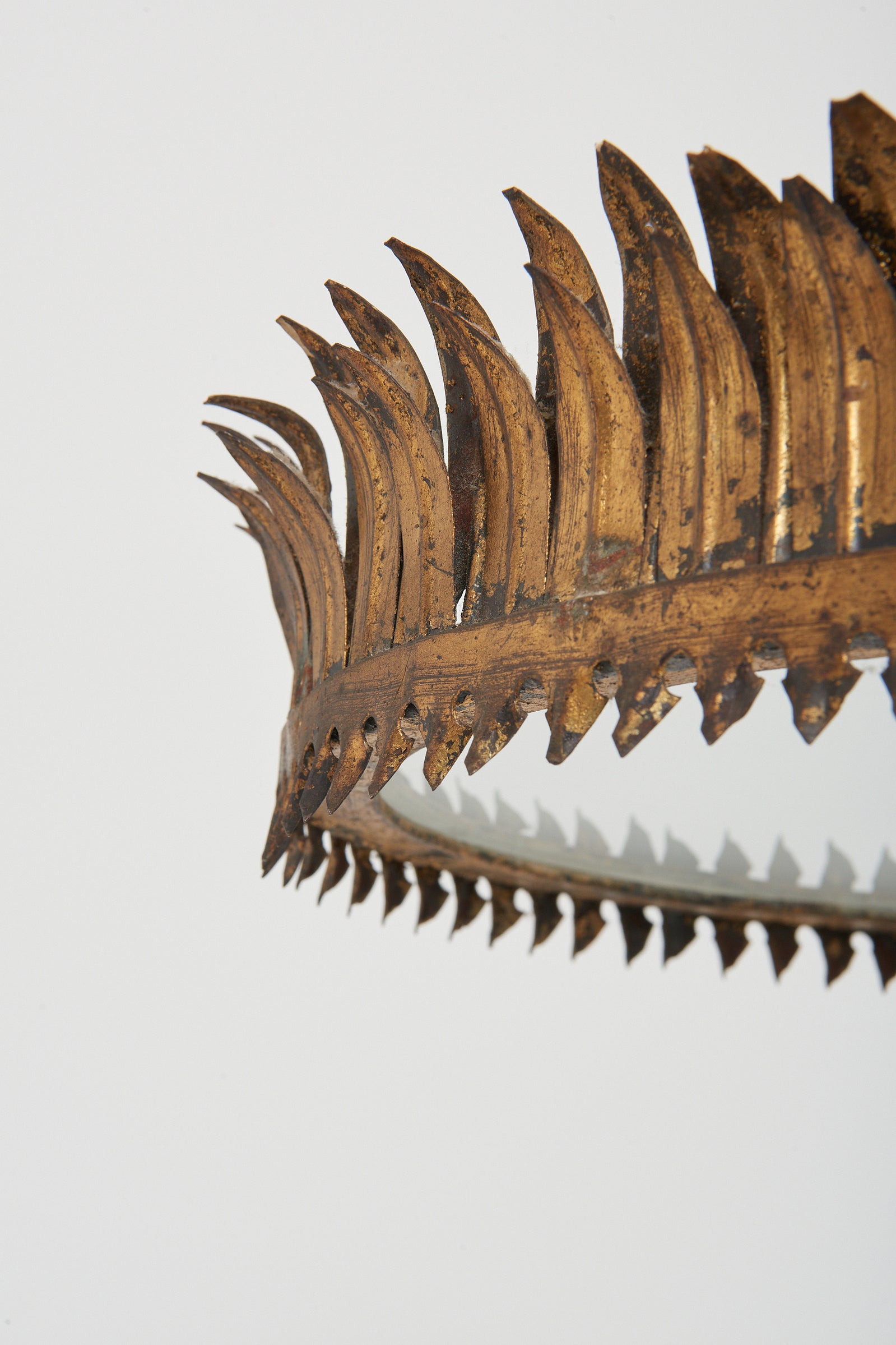 Gilt Iron Crown Ceiling Flush Light