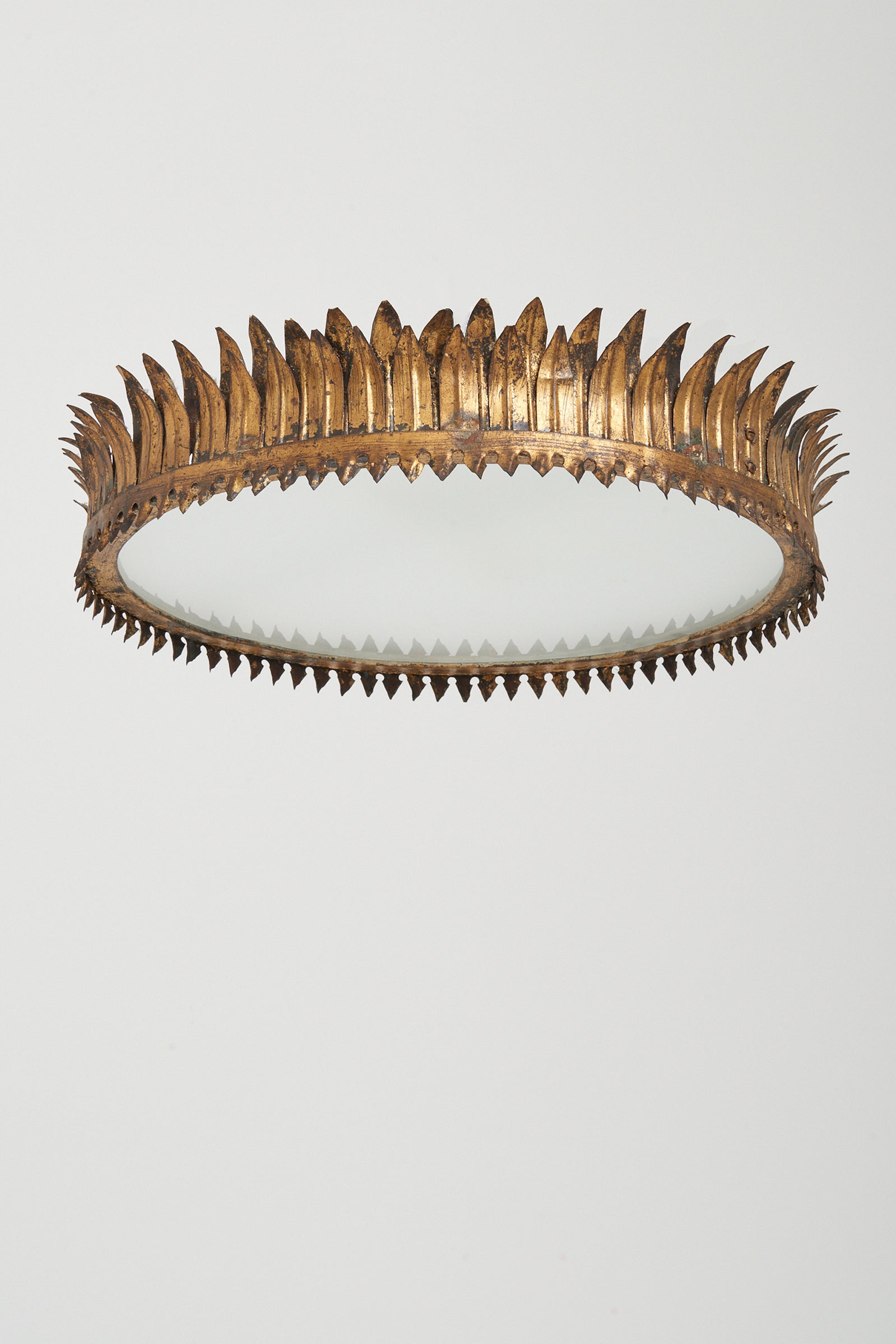 8343- Gilt Iron Crown Ceiling Flush Light