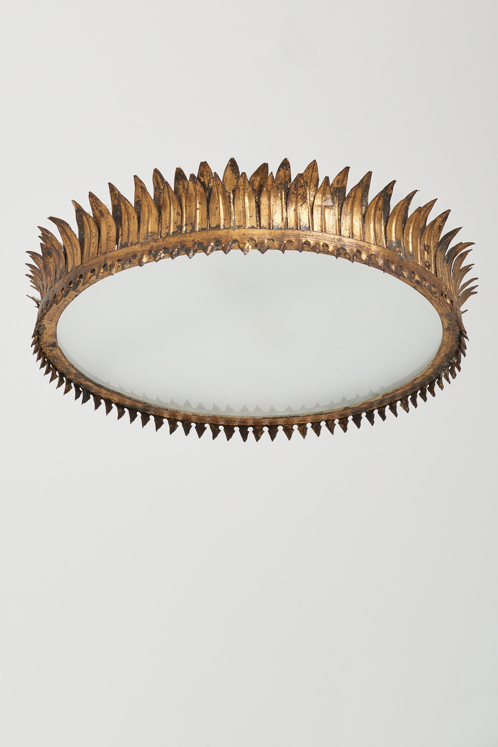 Gilt Iron Crown Ceiling Flush Light