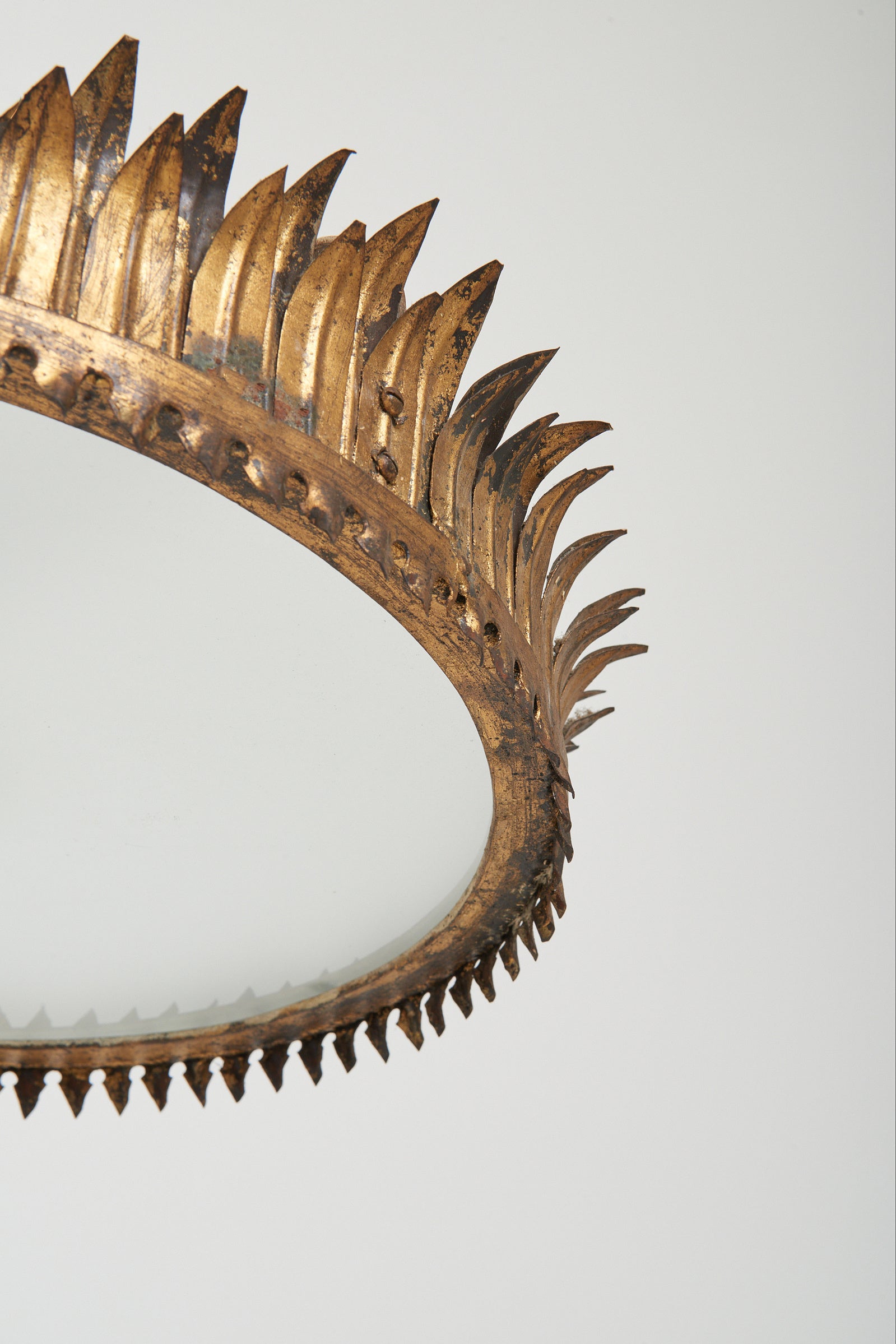 Gilt Iron Crown Ceiling Flush Light